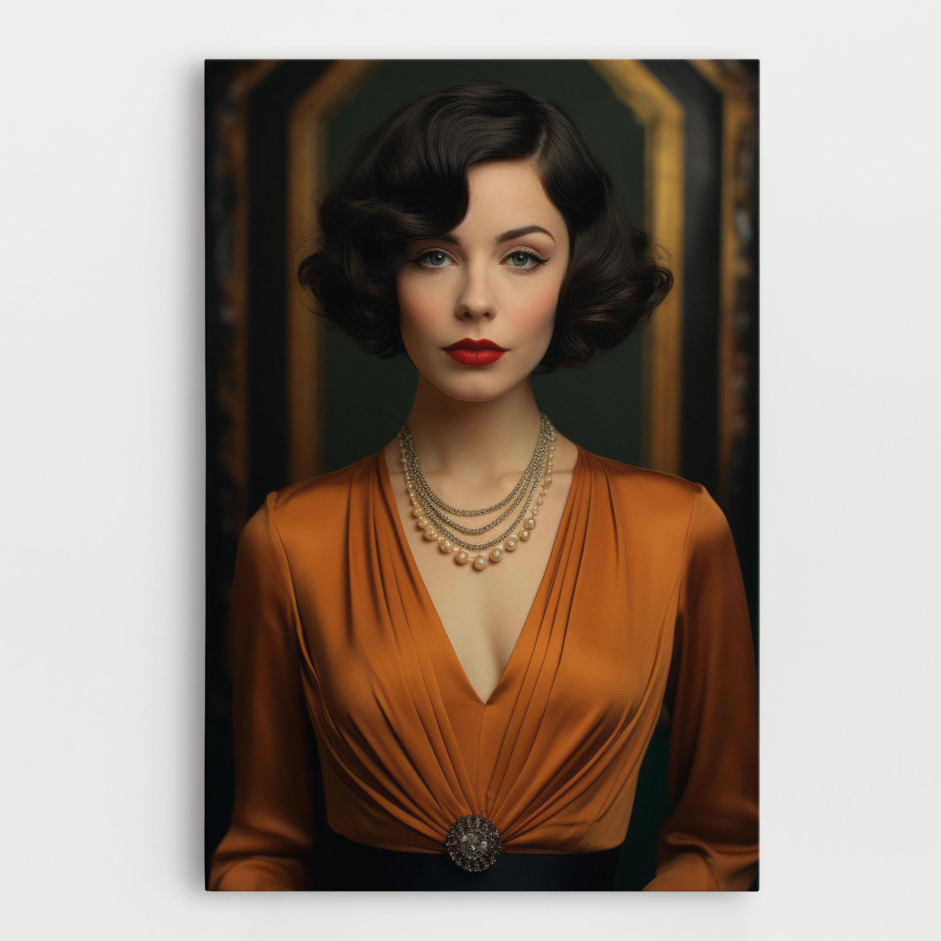 Tablou Canvas Orange Blouse Pearls mockup 0