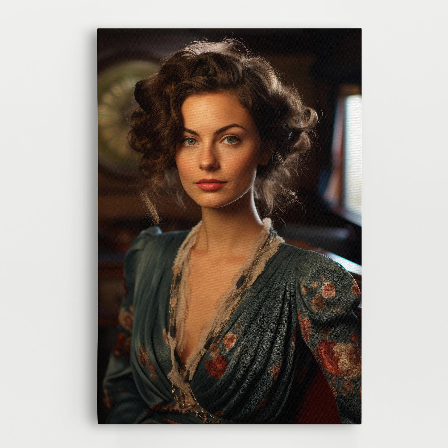 Tablou Canvas Pink Flowers Dress mockup 0