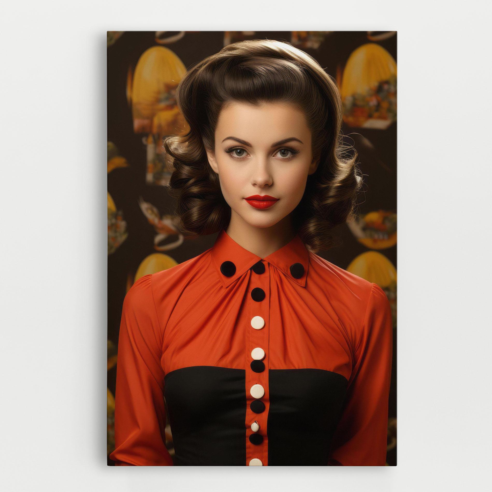 Tablou Canvas Vintage Red Black mockup 0