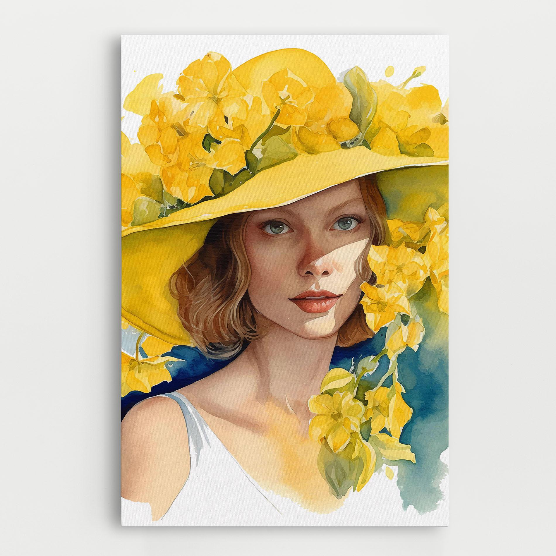 Tablou Canvas Yellow Hat Flowers mockup 0
