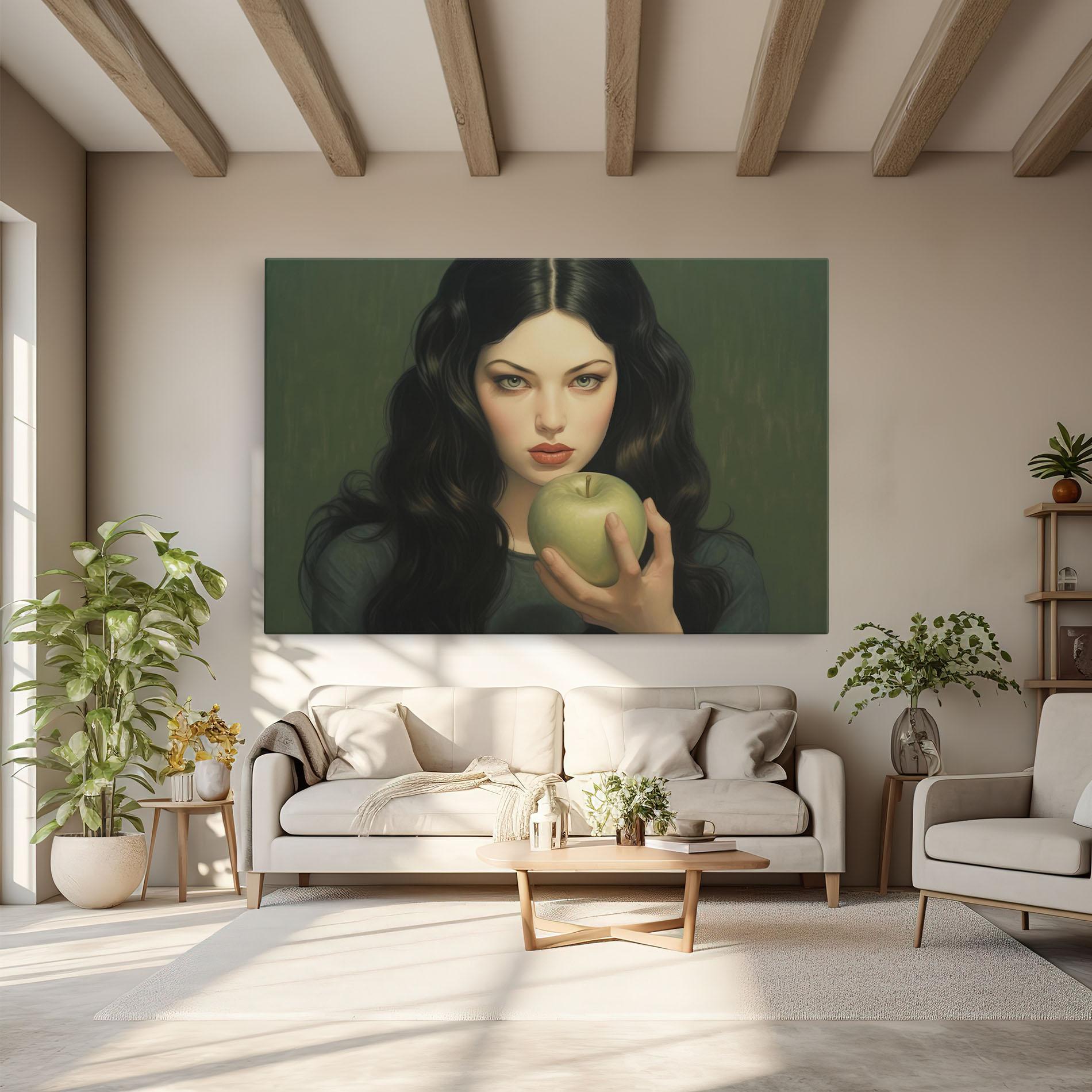 Tablou Canvas Green Apple Painting mockup 6
