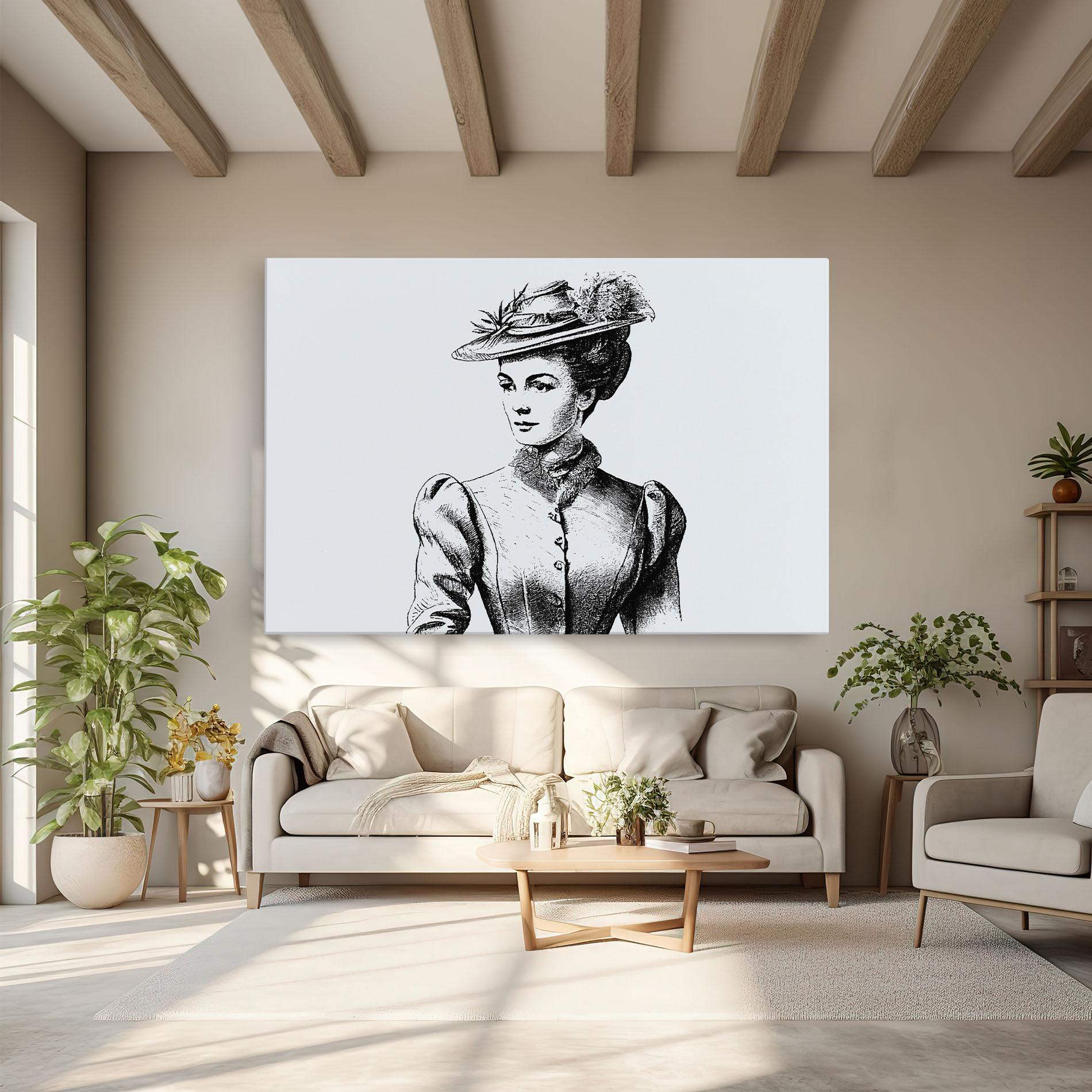 Tablou Canvas Noble Lady Hat mockup 6