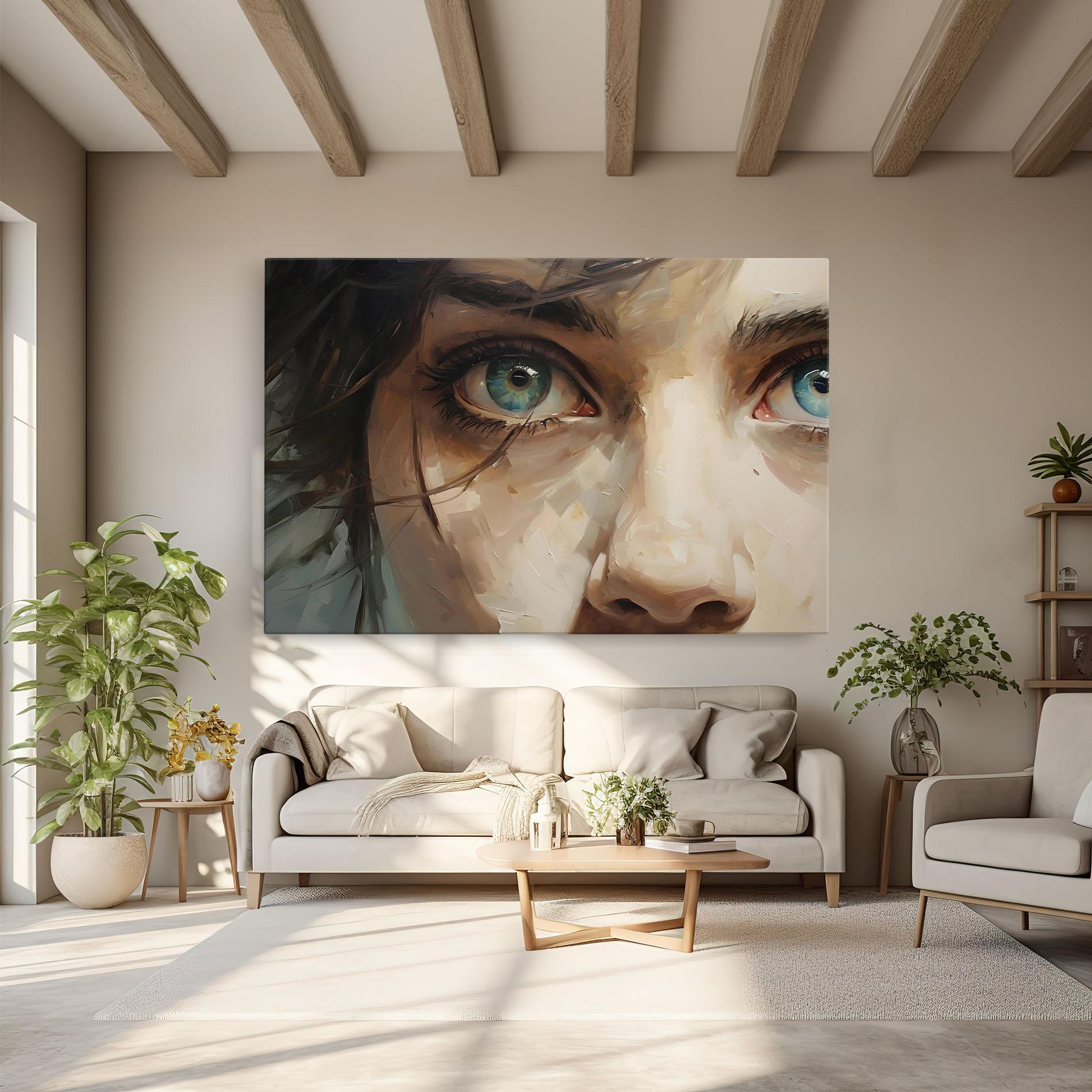 Tablou Canvas Vintage Blue Eyes Art mockup 6