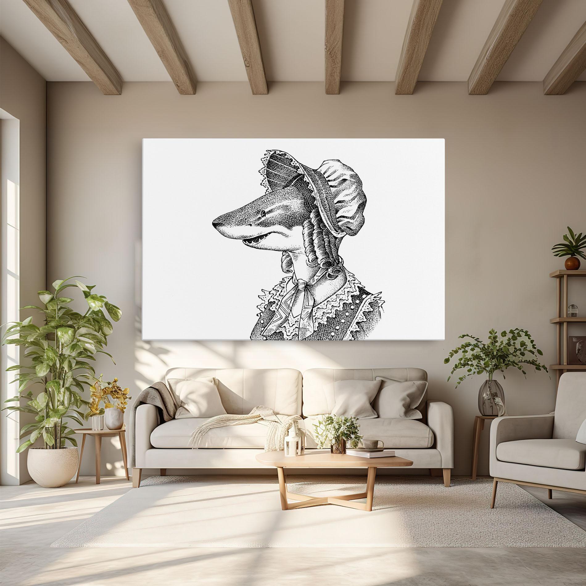 Tablou Canvas Vintage Shark mockup 6