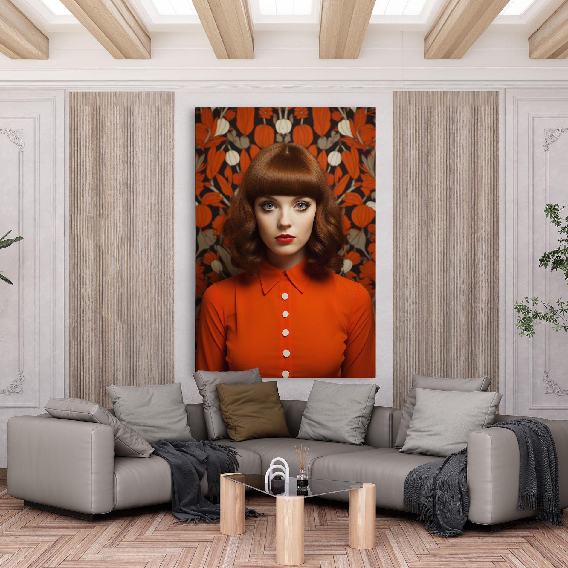 Tablou Canvas Orange Blouse Woman mockup 6