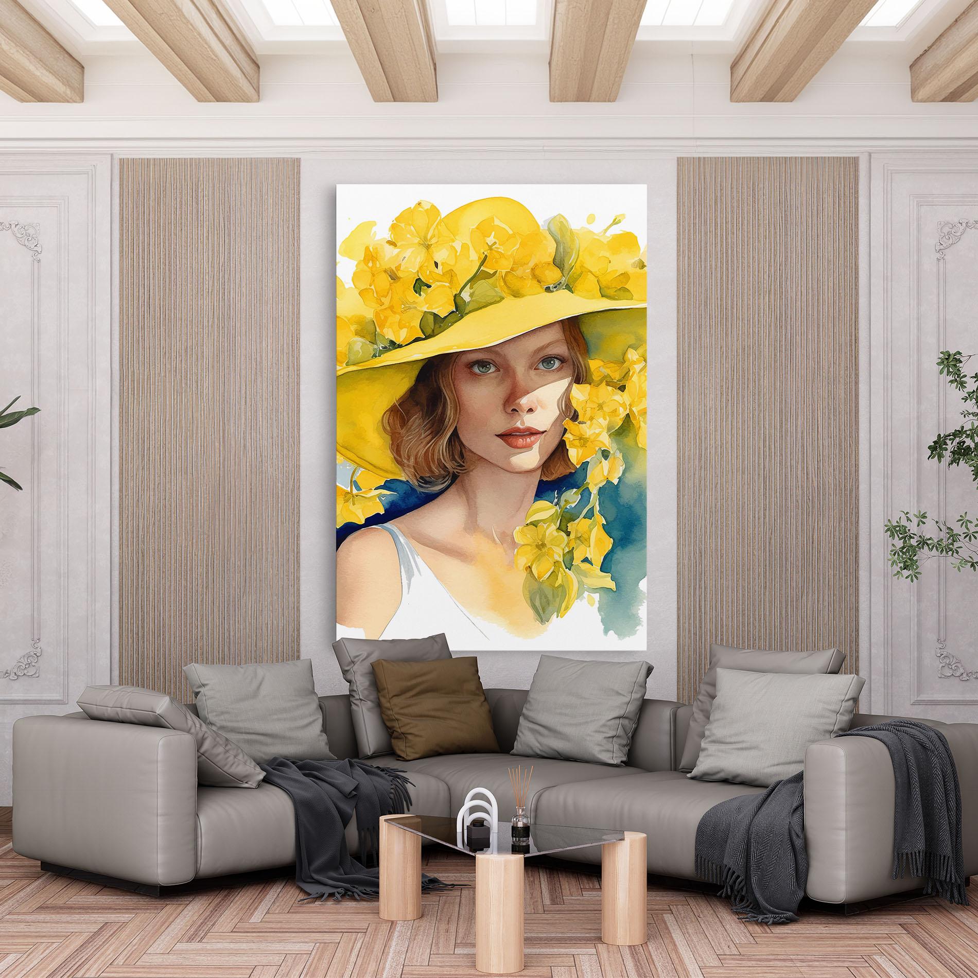 Tablou Canvas Yellow Hat Flowers mockup 6