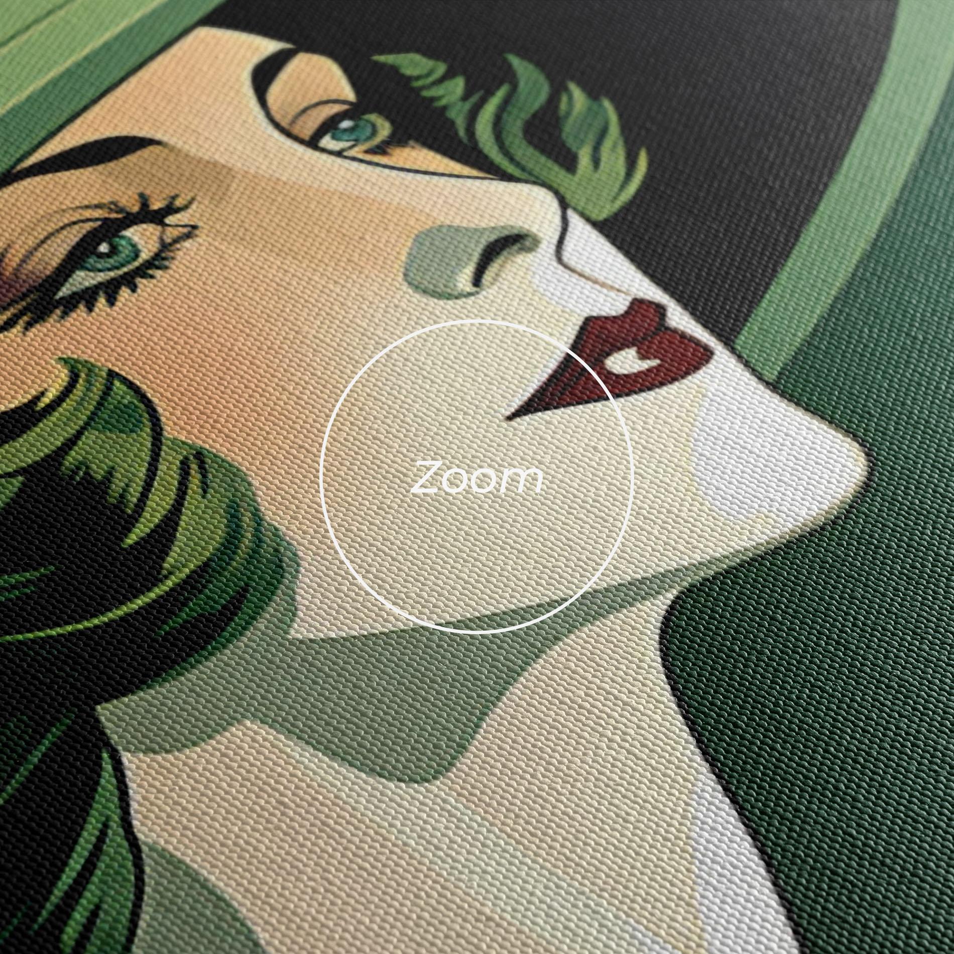 Tablou Canvas Green Woman Painting mockup 3