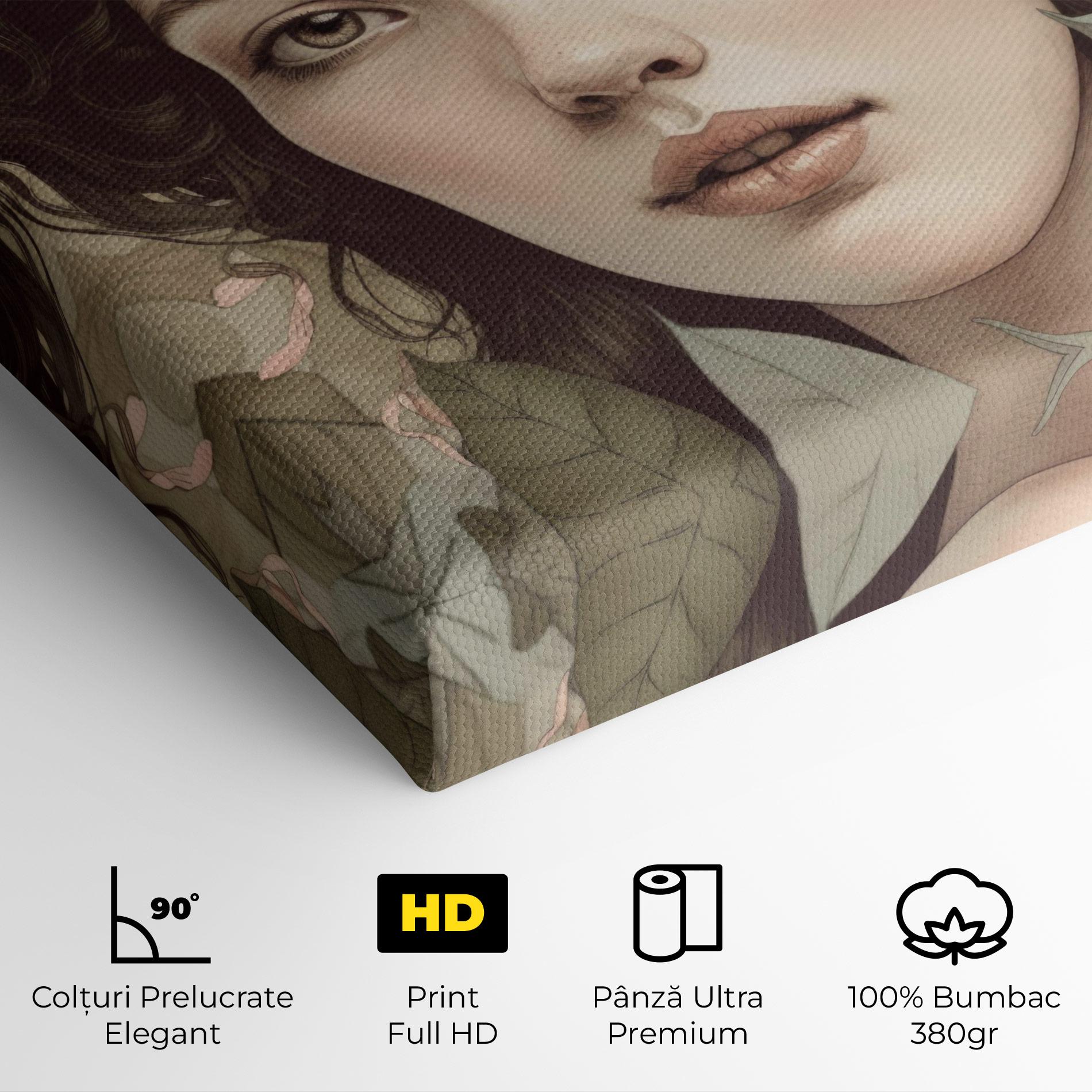 Tablou Canvas Beautiful Vintage Portrait mockup 4