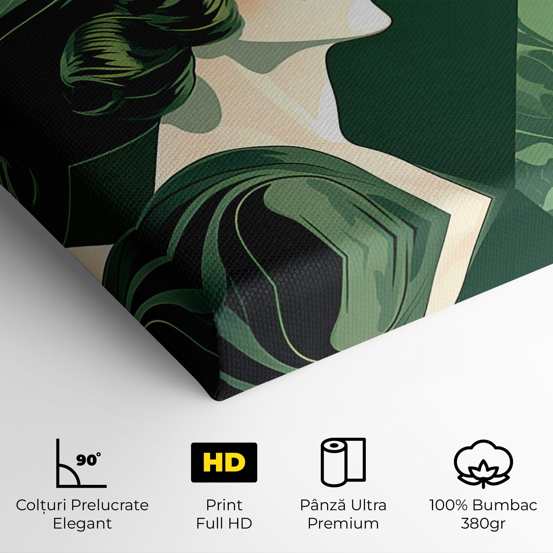 Tablou Canvas Green Woman Painting mockup 4