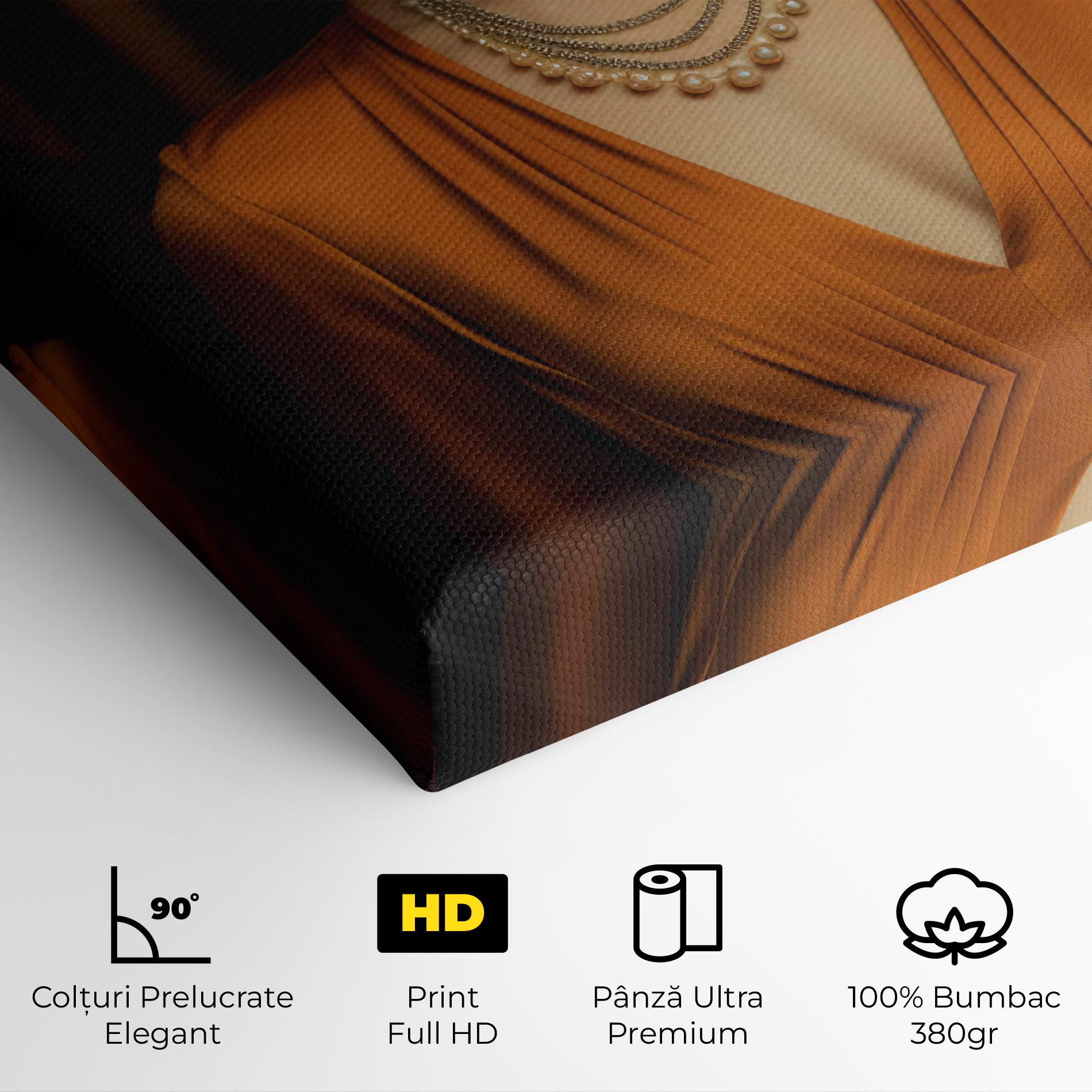 Tablou Canvas Orange Blouse Pearls mockup 4