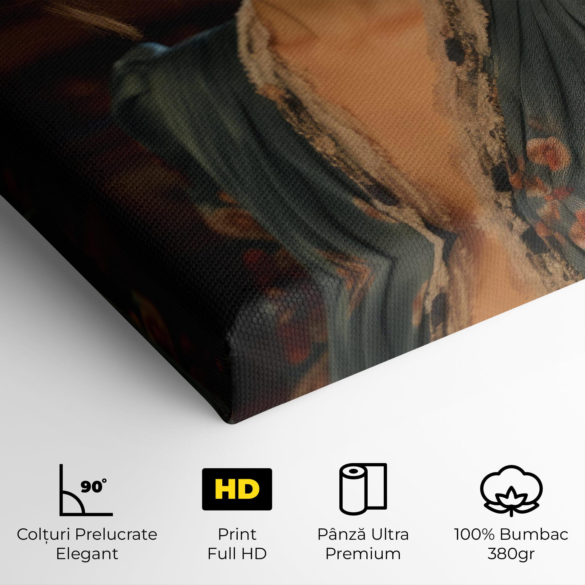 Tablou Canvas Pink Flowers Dress mockup 4