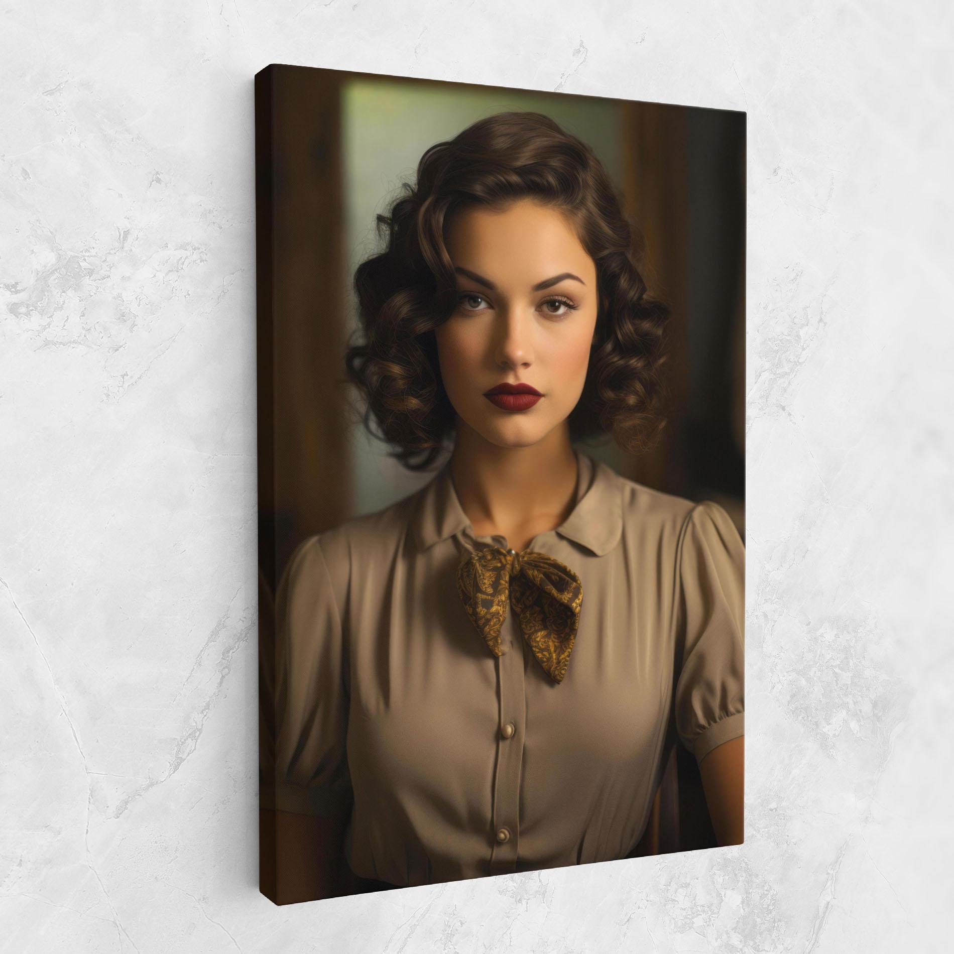 Tablou Canvas Beige Vintage Blouse mockup 1