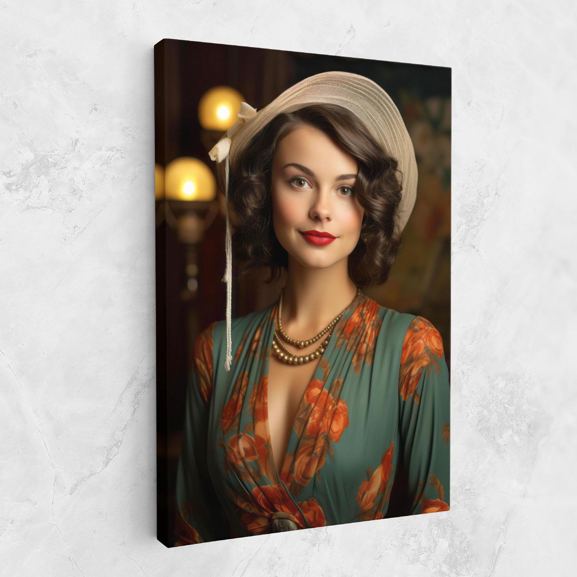 Tablou Canvas Green Orange Blouse mockup 1