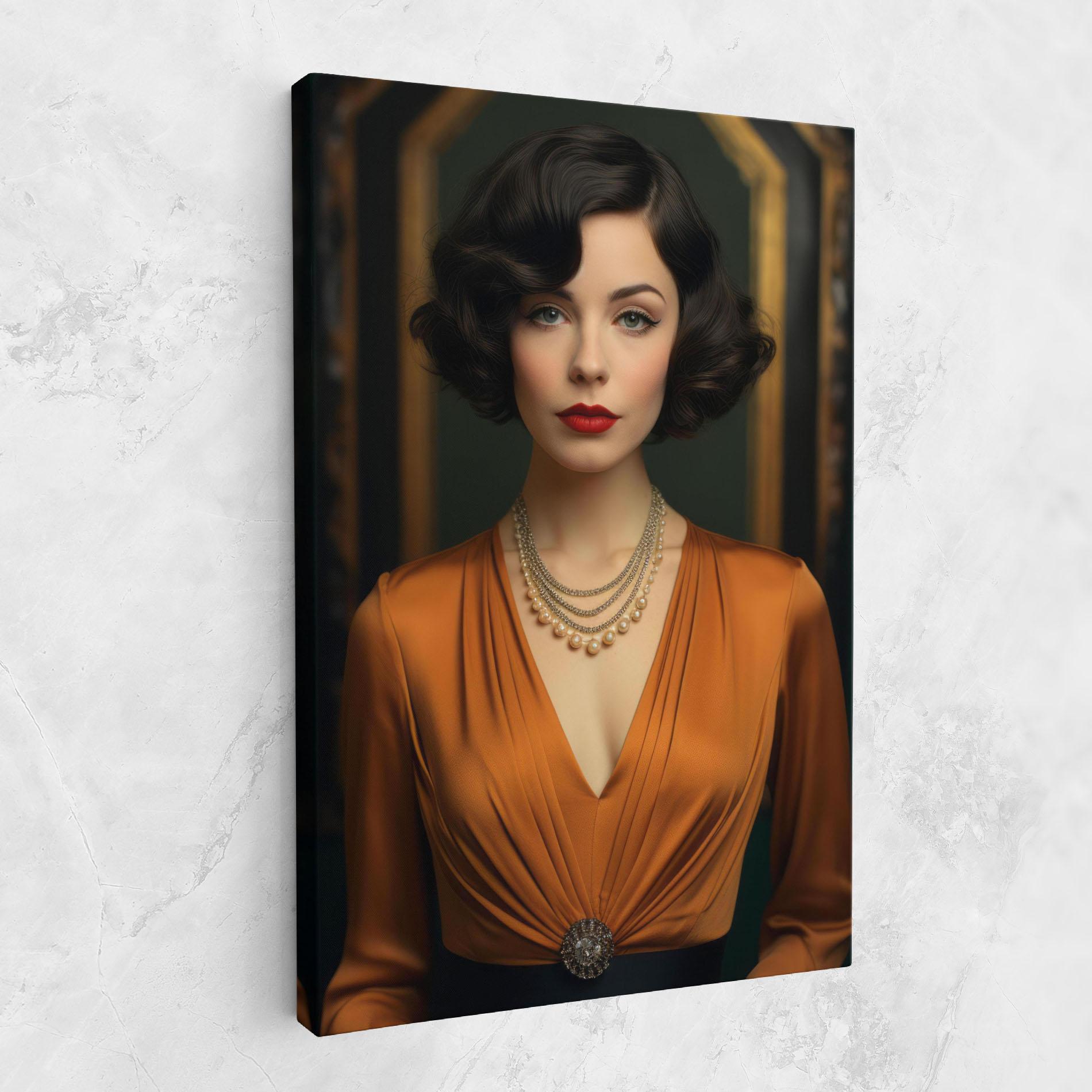 Tablou Canvas Orange Blouse Pearls mockup 1