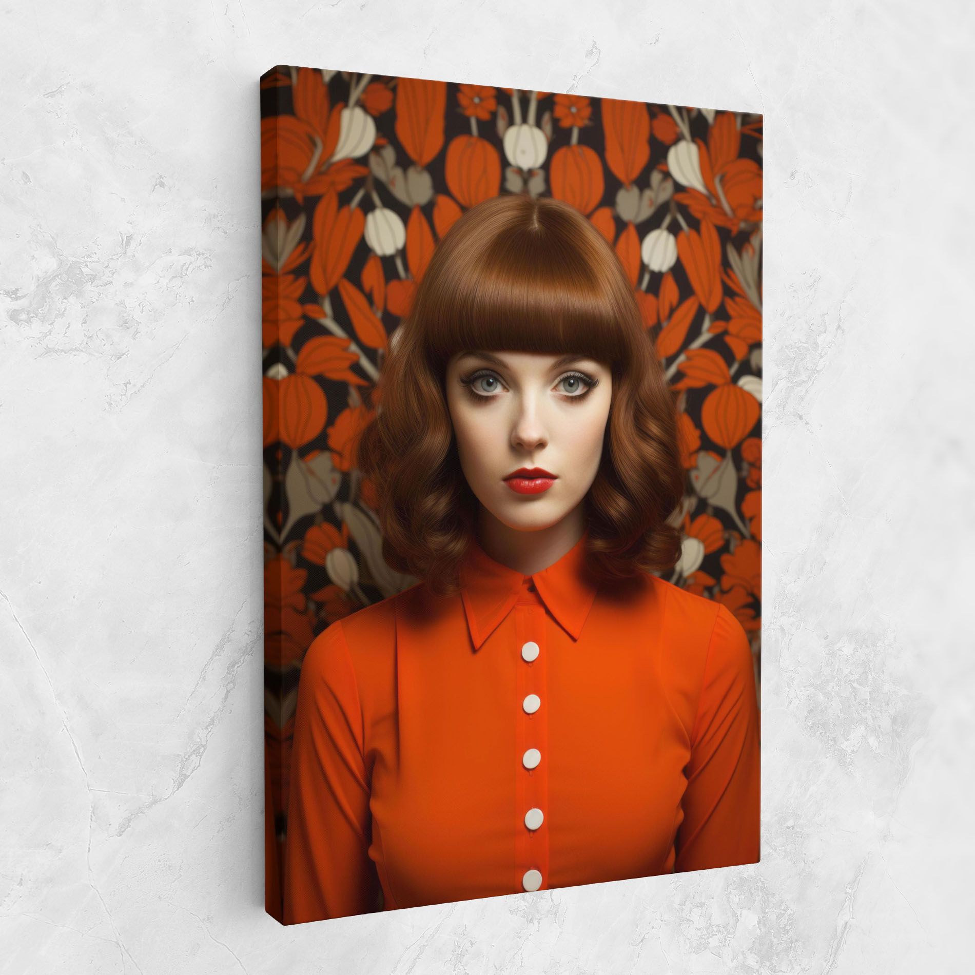 Orange Blouse Woman mockup 1