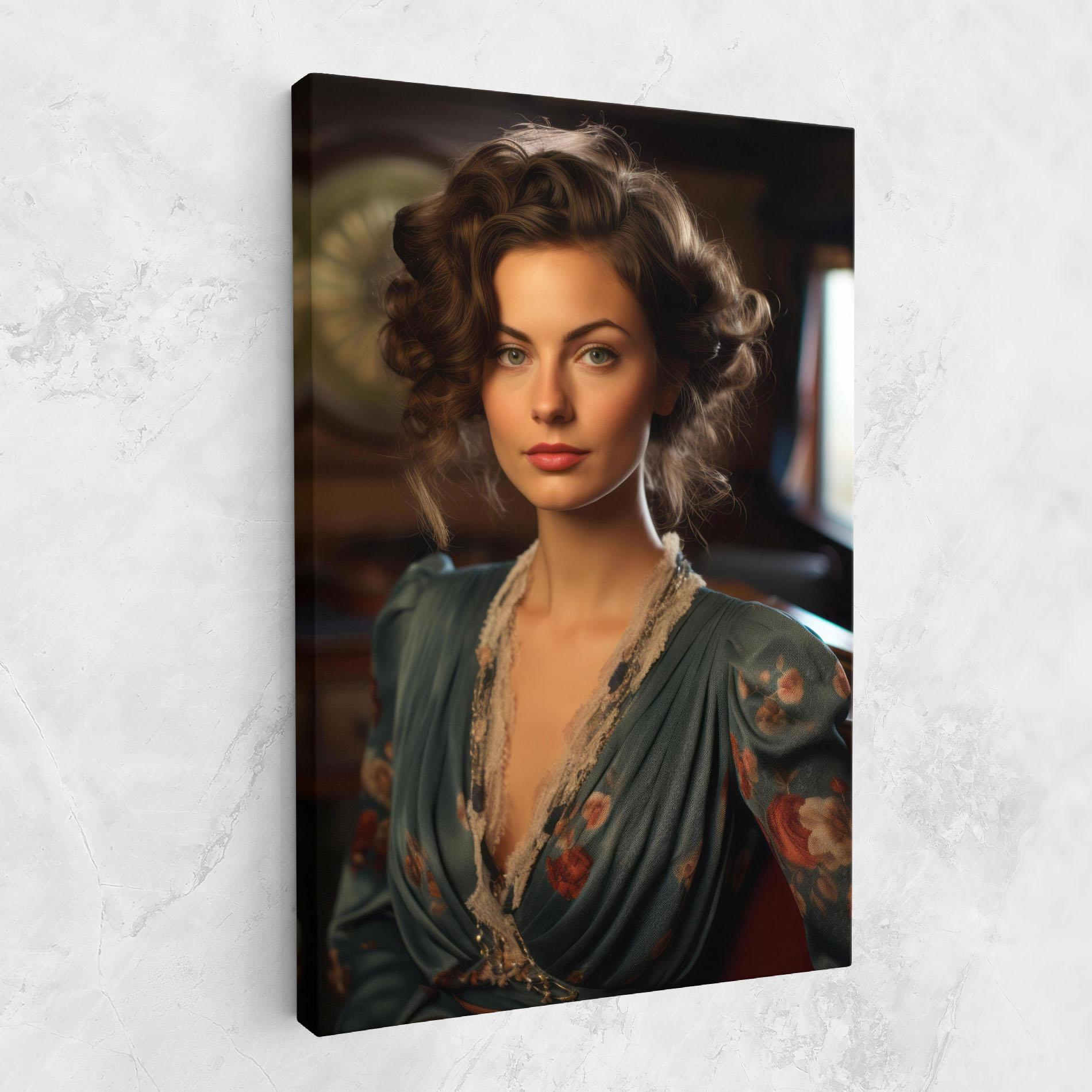 Tablou Canvas Pink Flowers Dress mockup 1