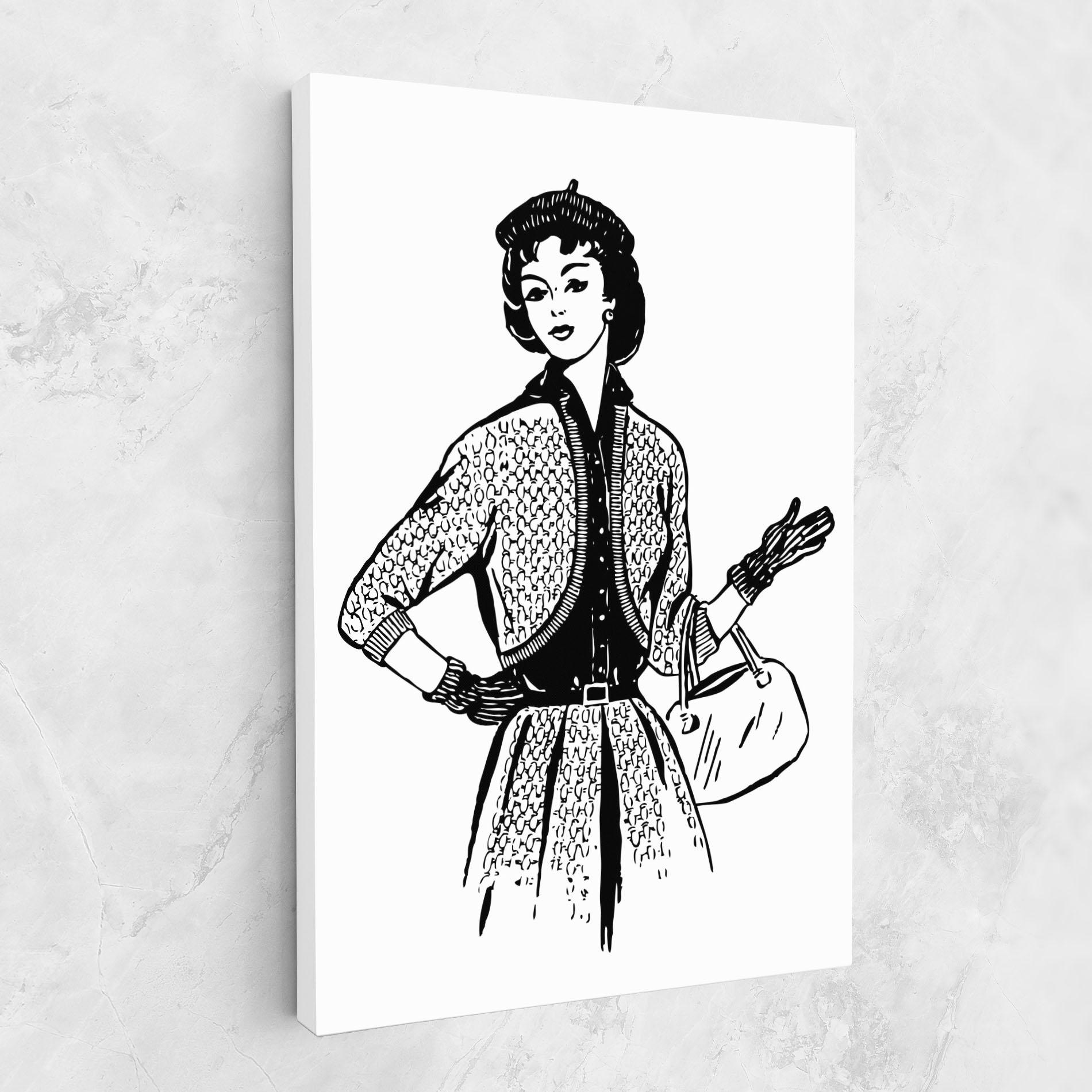 Tablou Canvas Vintage Woman Line mockup 1