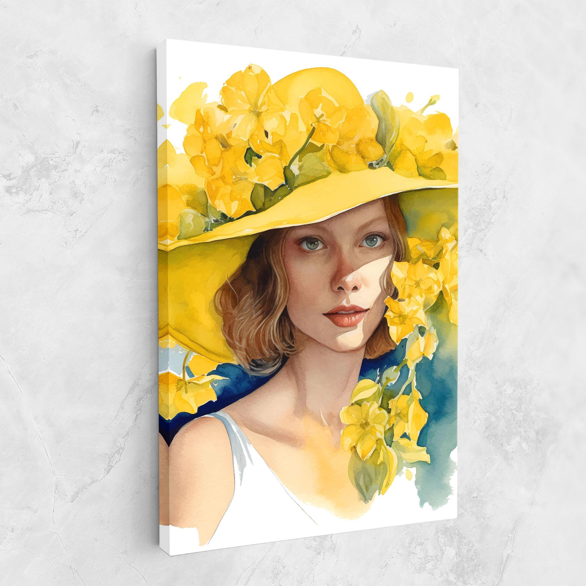 Tablou Canvas Yellow Hat Flowers mockup 1