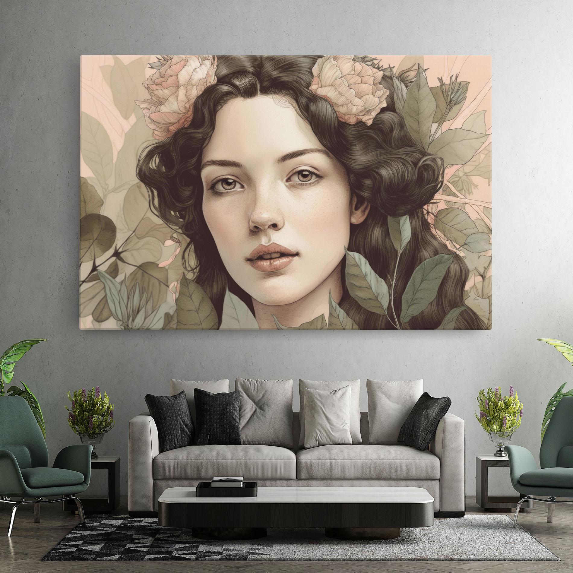 Tablou Canvas Beautiful Vintage Portrait mockup 7