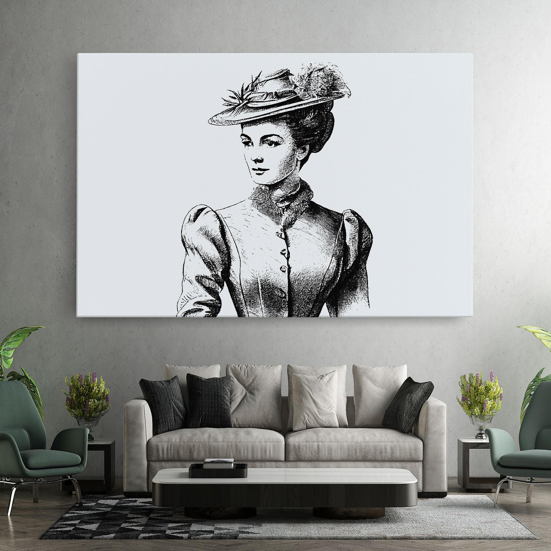 Tablou Canvas Noble Lady Hat mockup 7