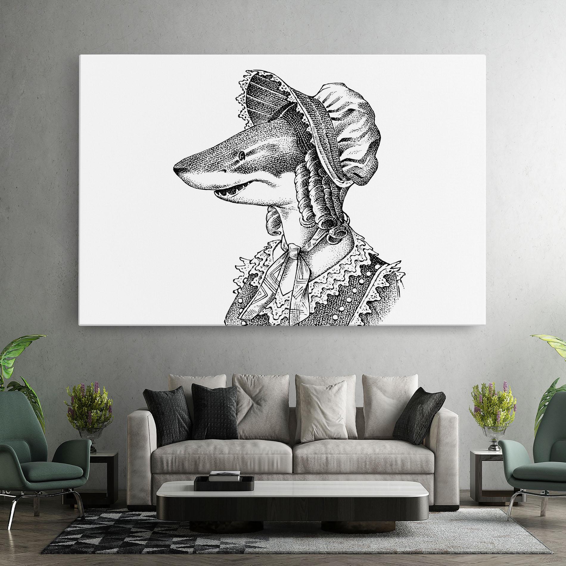 Tablou Canvas Vintage Shark mockup 7