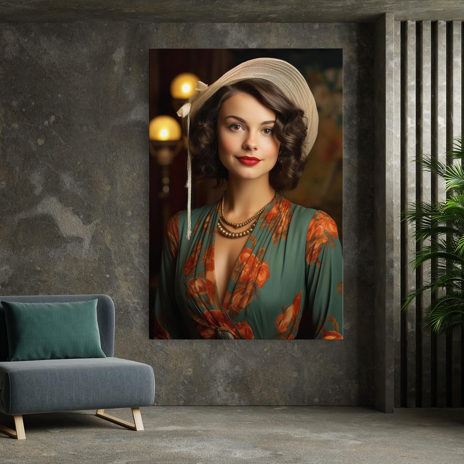 Tablou Canvas Green Orange Blouse mockup 7