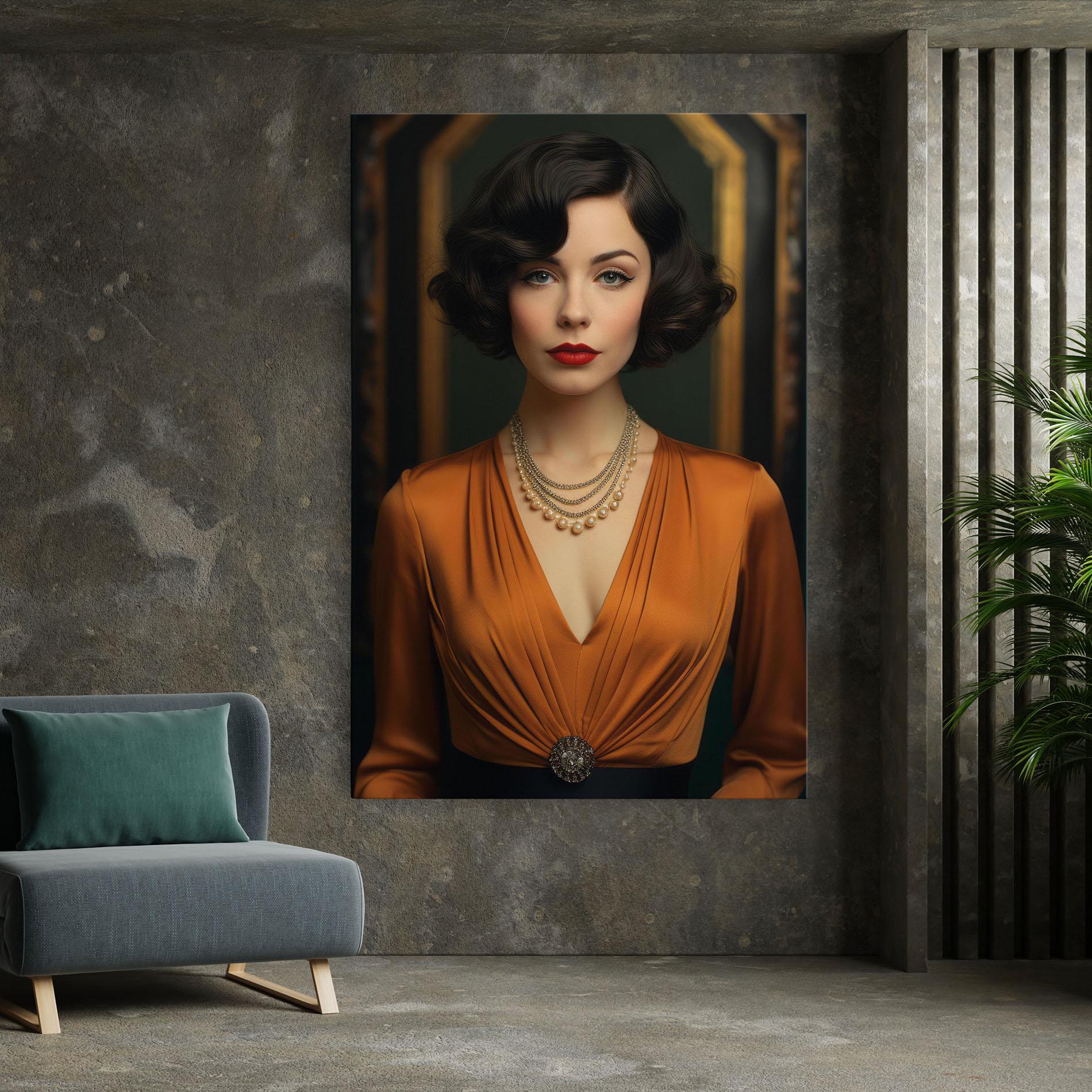 Tablou Canvas Orange Blouse Pearls mockup 7