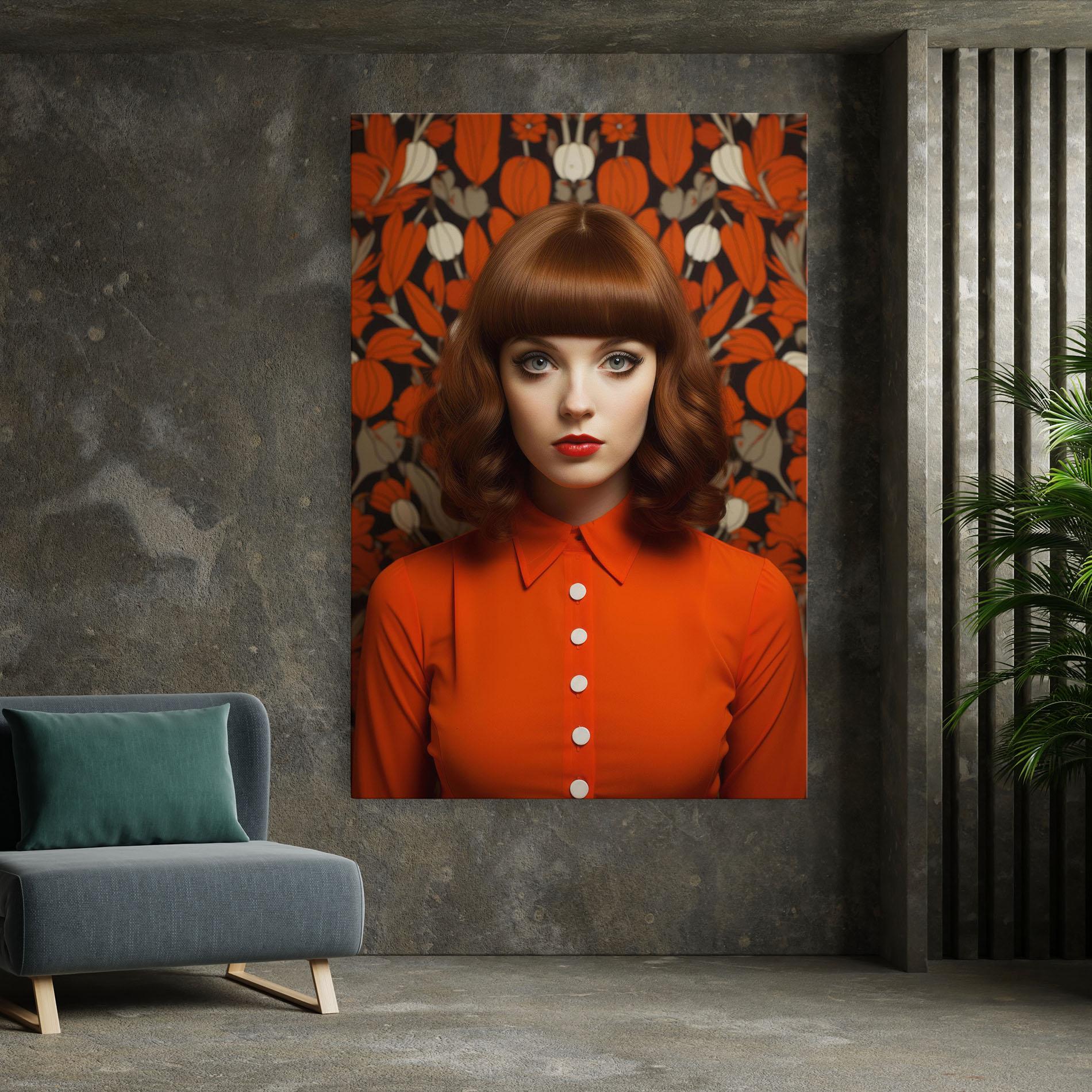 Tablou Canvas Orange Blouse Woman mockup 7