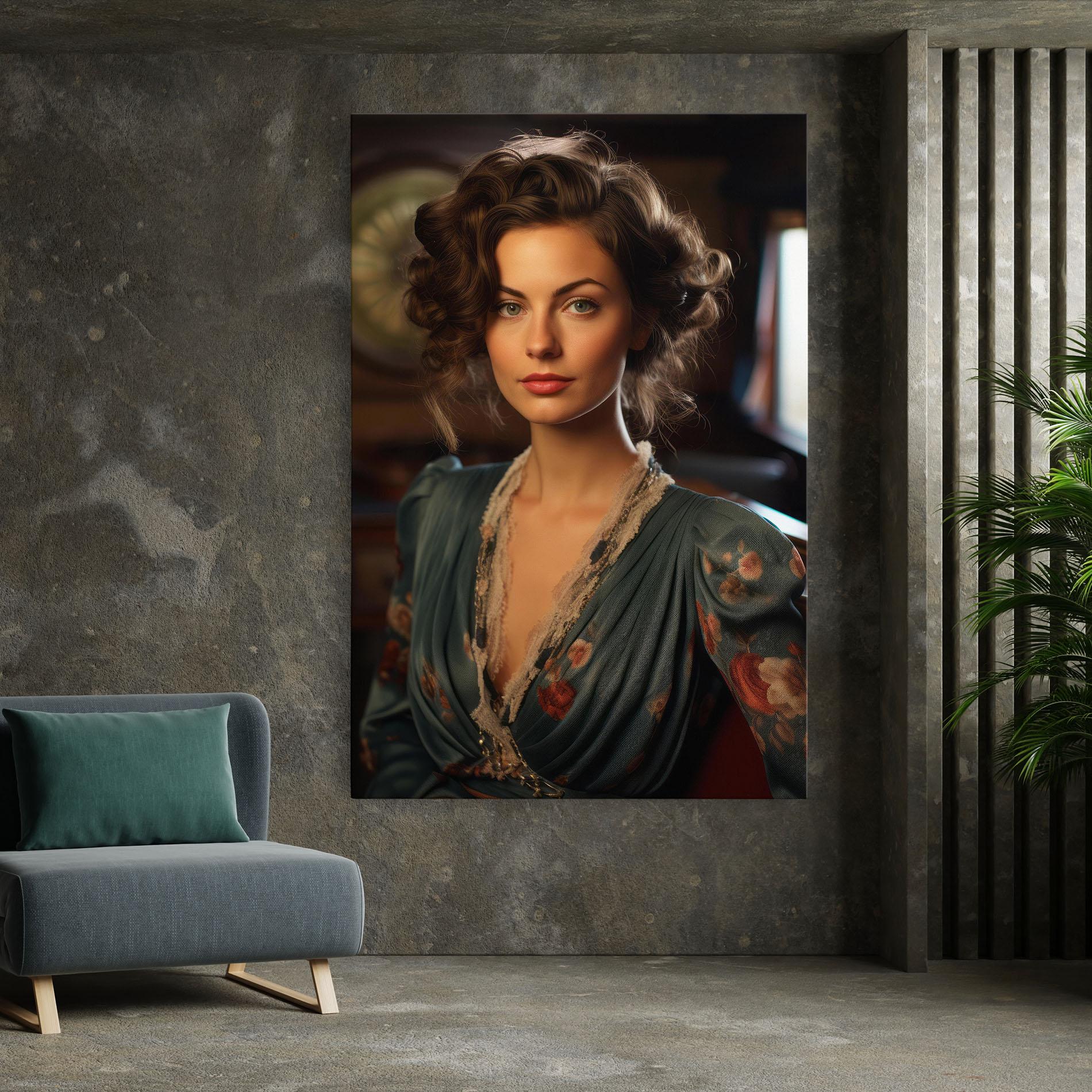 Tablou Canvas Pink Flowers Dress mockup 7