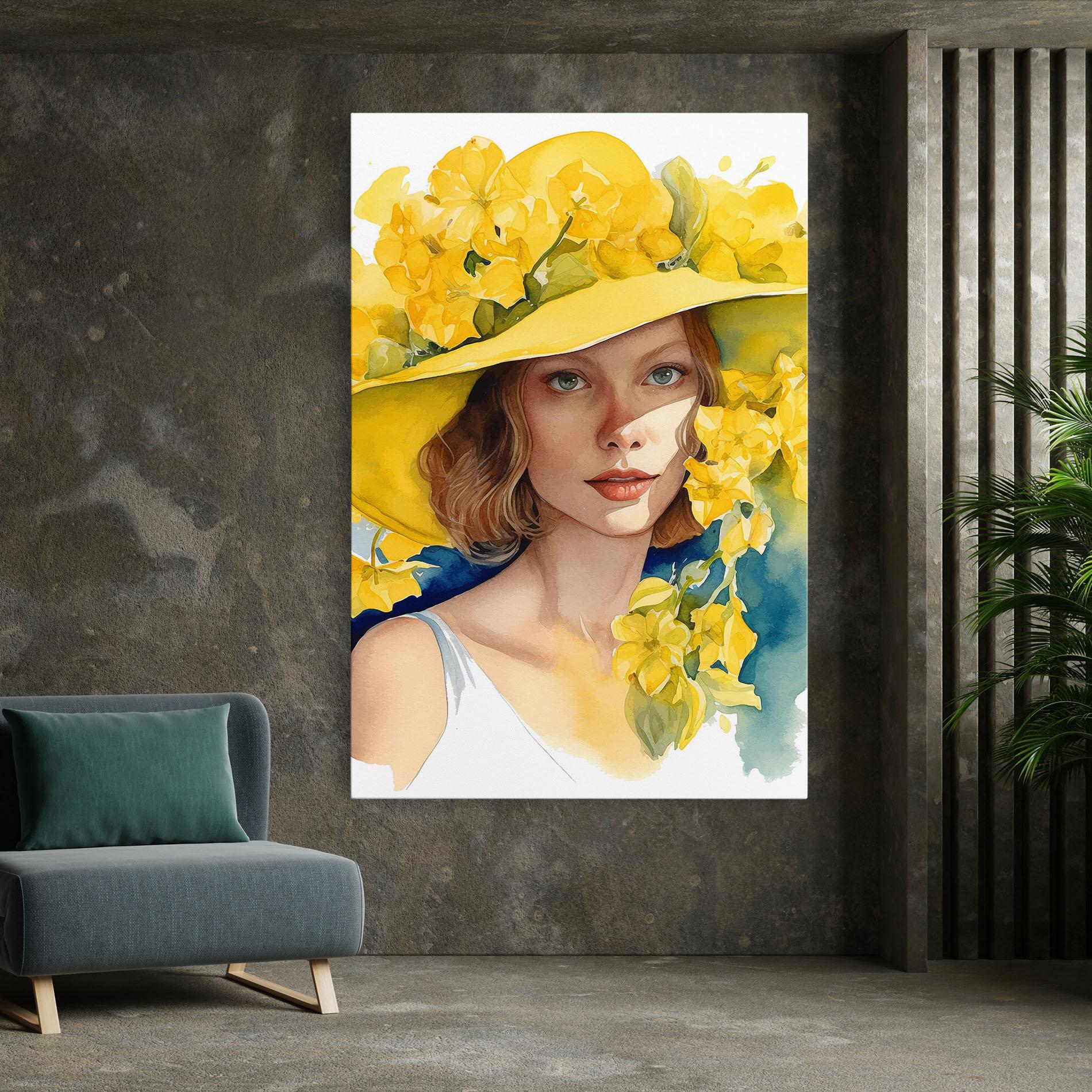 Tablou Canvas Yellow Hat Flowers mockup 7