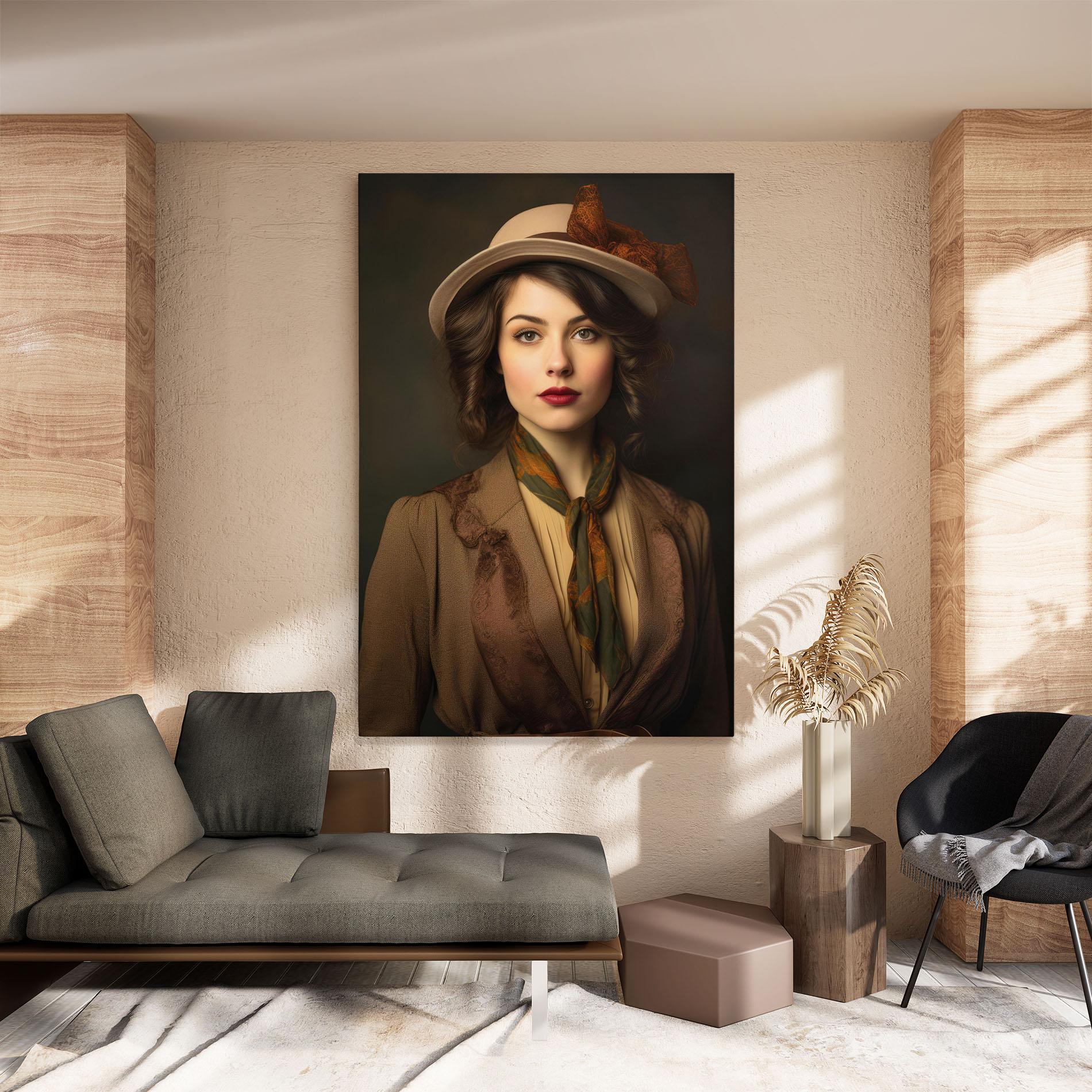 Tablou Canvas Cream Vintage Hat mockup 8