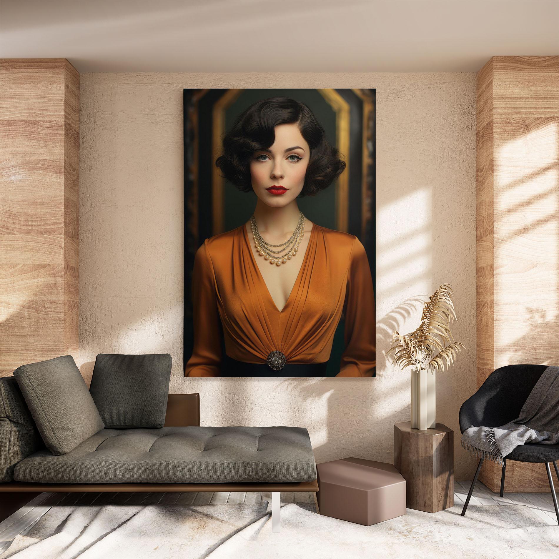 Tablou Canvas Orange Blouse Pearls mockup 8