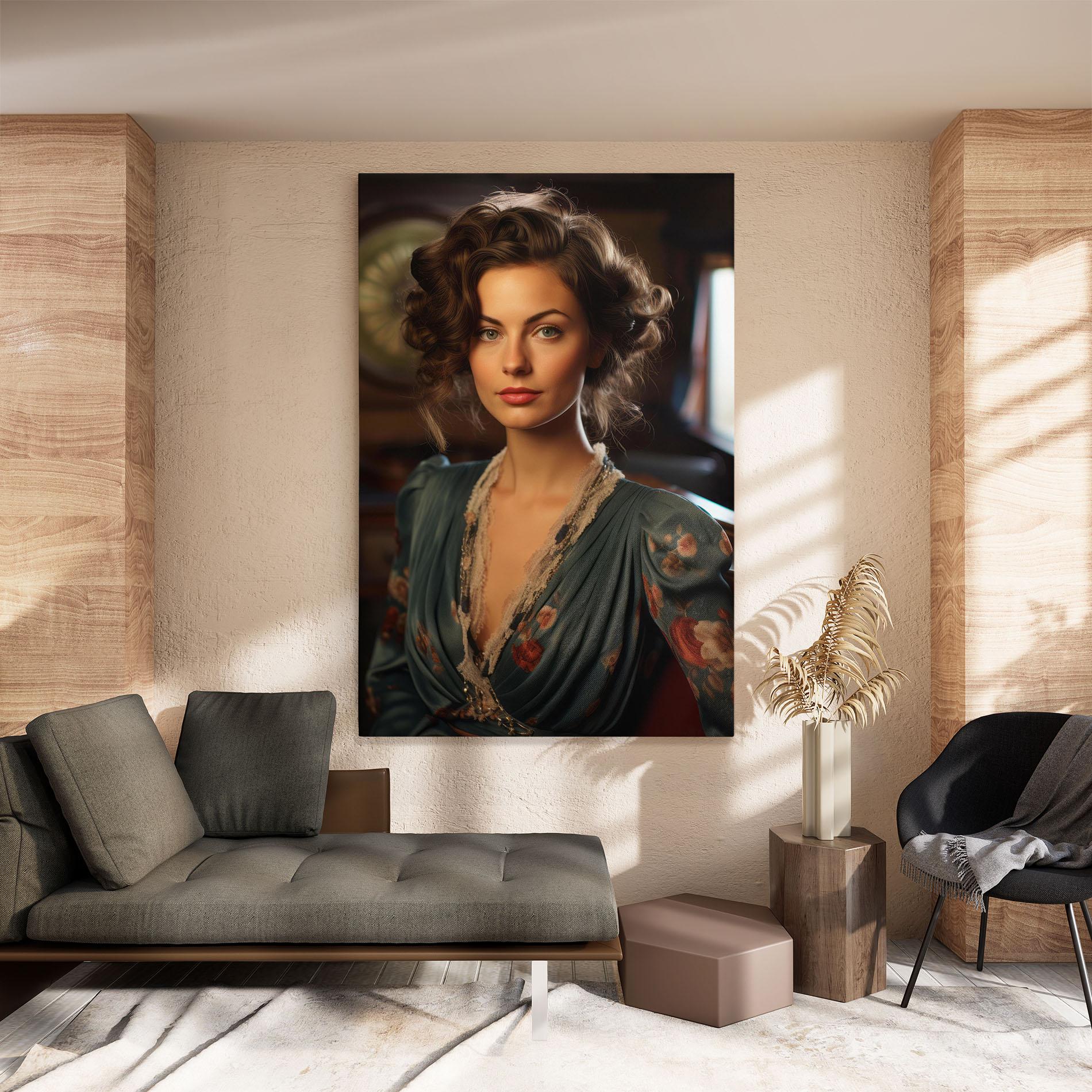 Tablou Canvas Pink Flowers Dress mockup 8