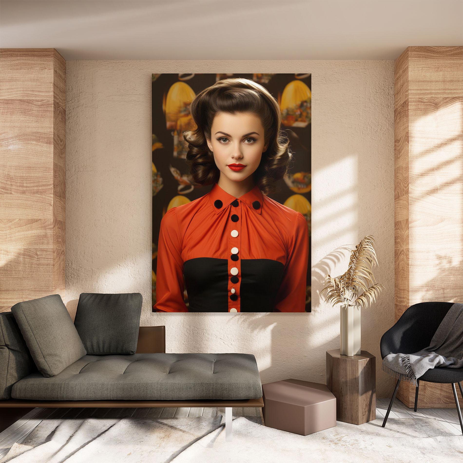 Tablou Canvas Vintage Red Black mockup 8