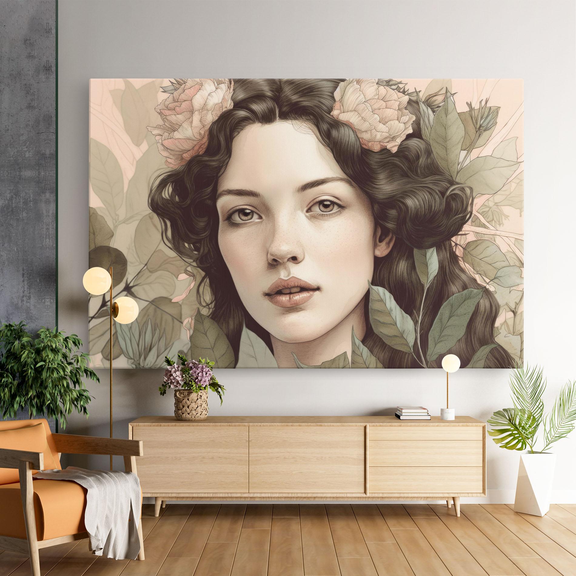 Tablou Canvas Beautiful Vintage Portrait mockup 9