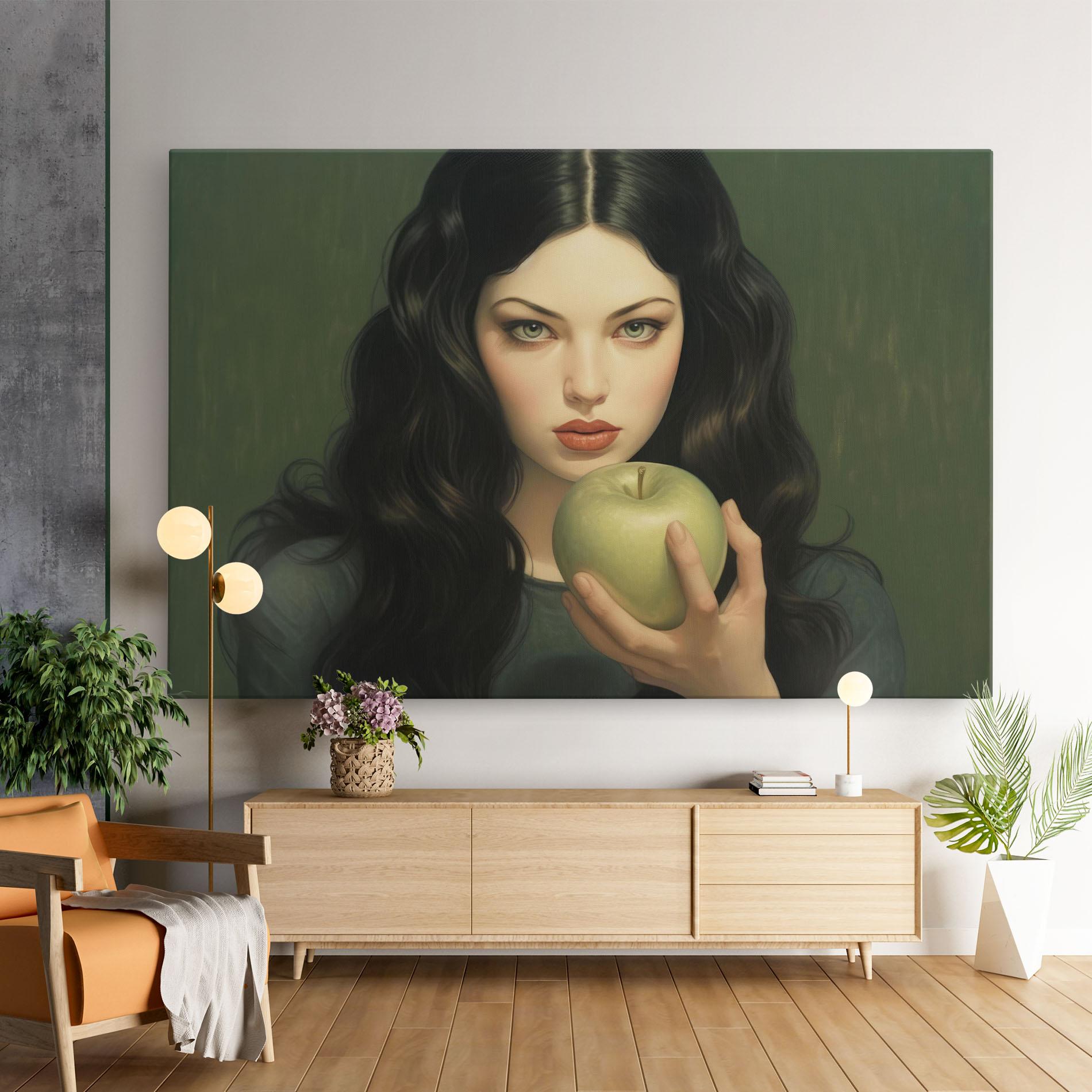Tablou Canvas Green Apple Painting mockup 9