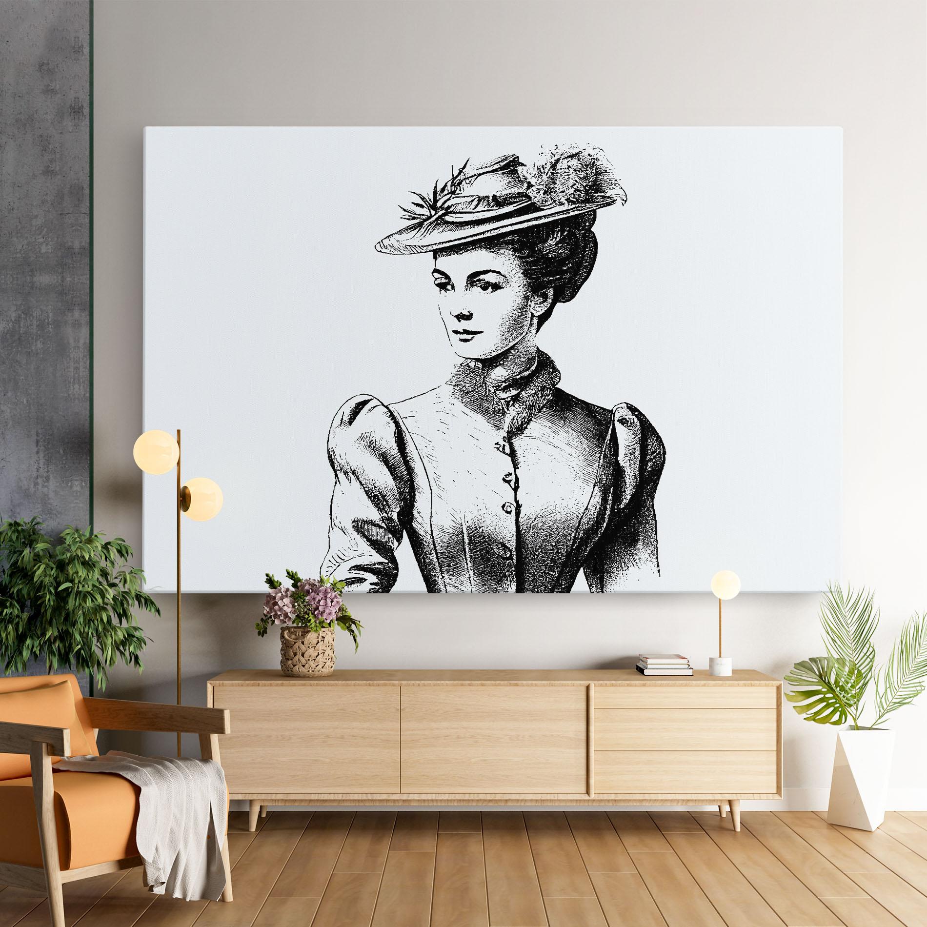 Tablou Canvas Noble Lady Hat mockup 9