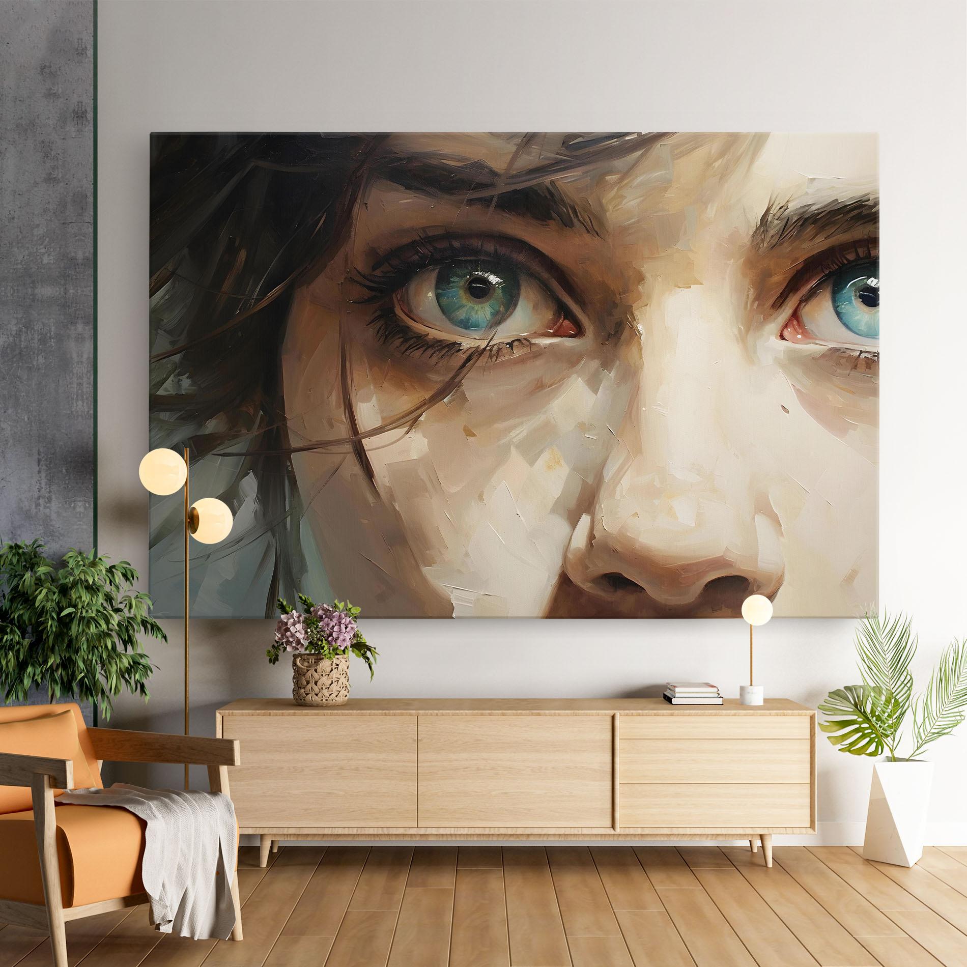Tablou Canvas Vintage Blue Eyes Art mockup 9