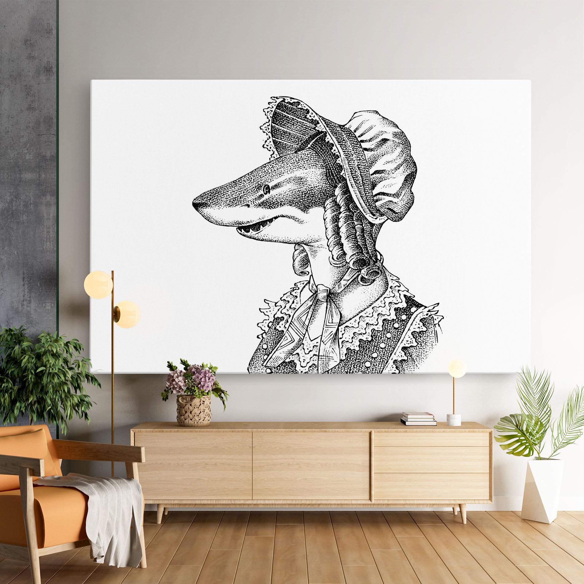 Tablou Canvas Vintage Shark mockup 9