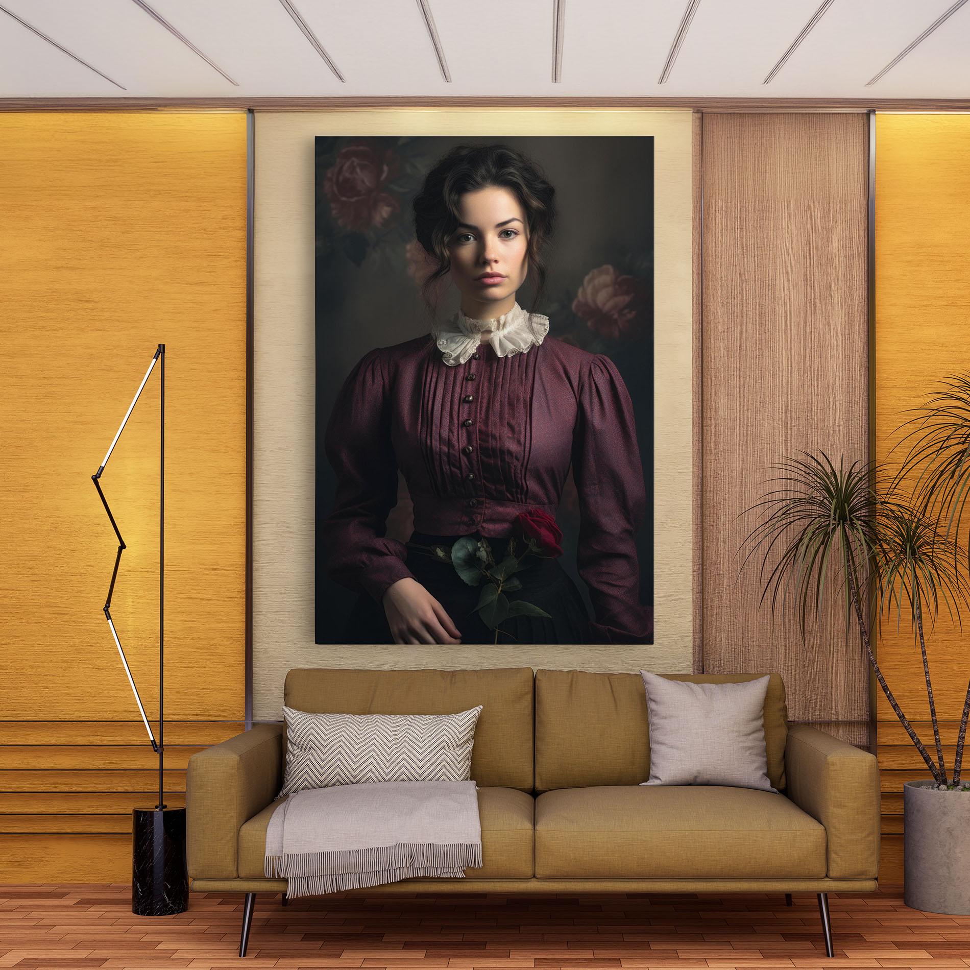 Tablou Canvas Holding Vintage Rose mockup 9