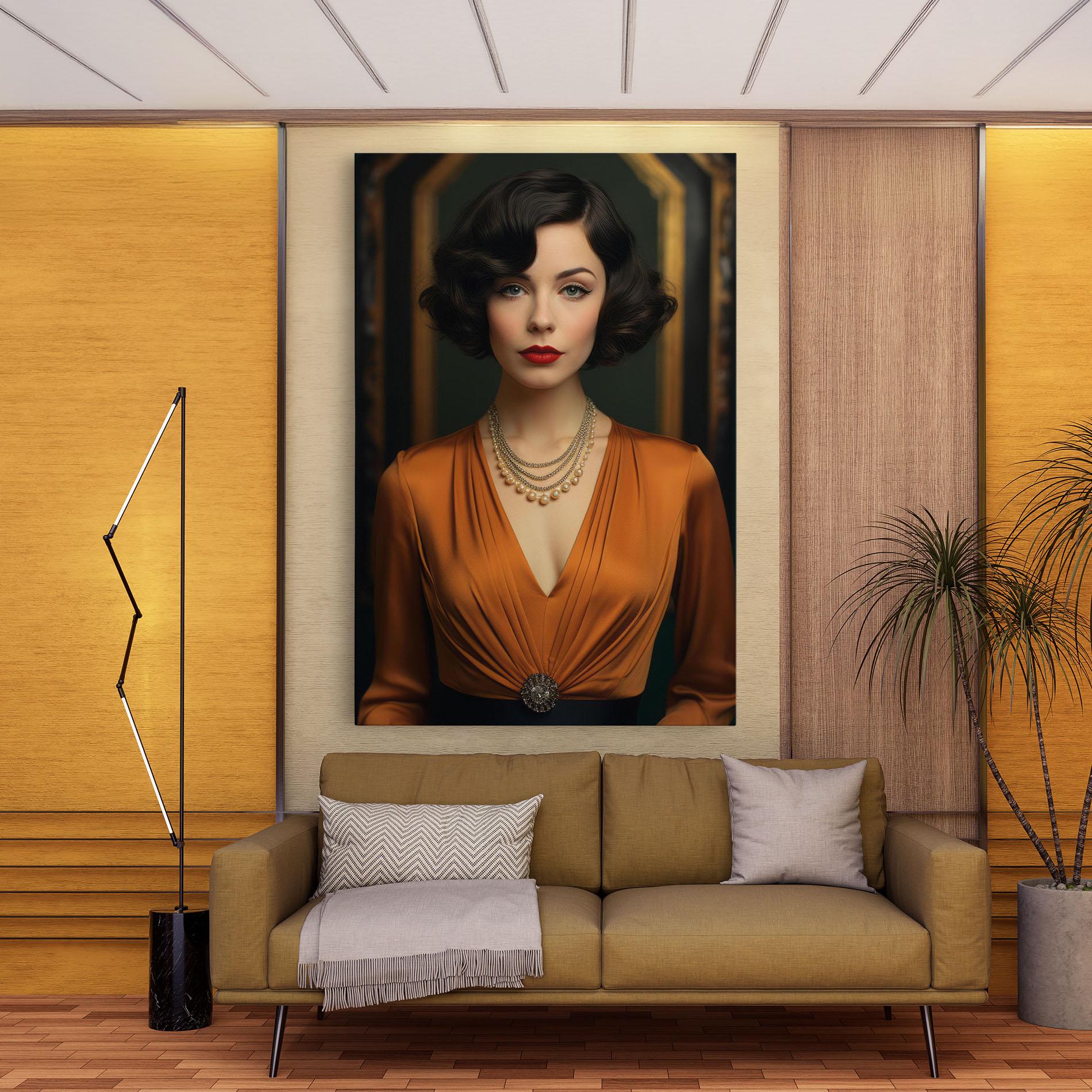 Tablou Canvas Orange Blouse Pearls mockup 9