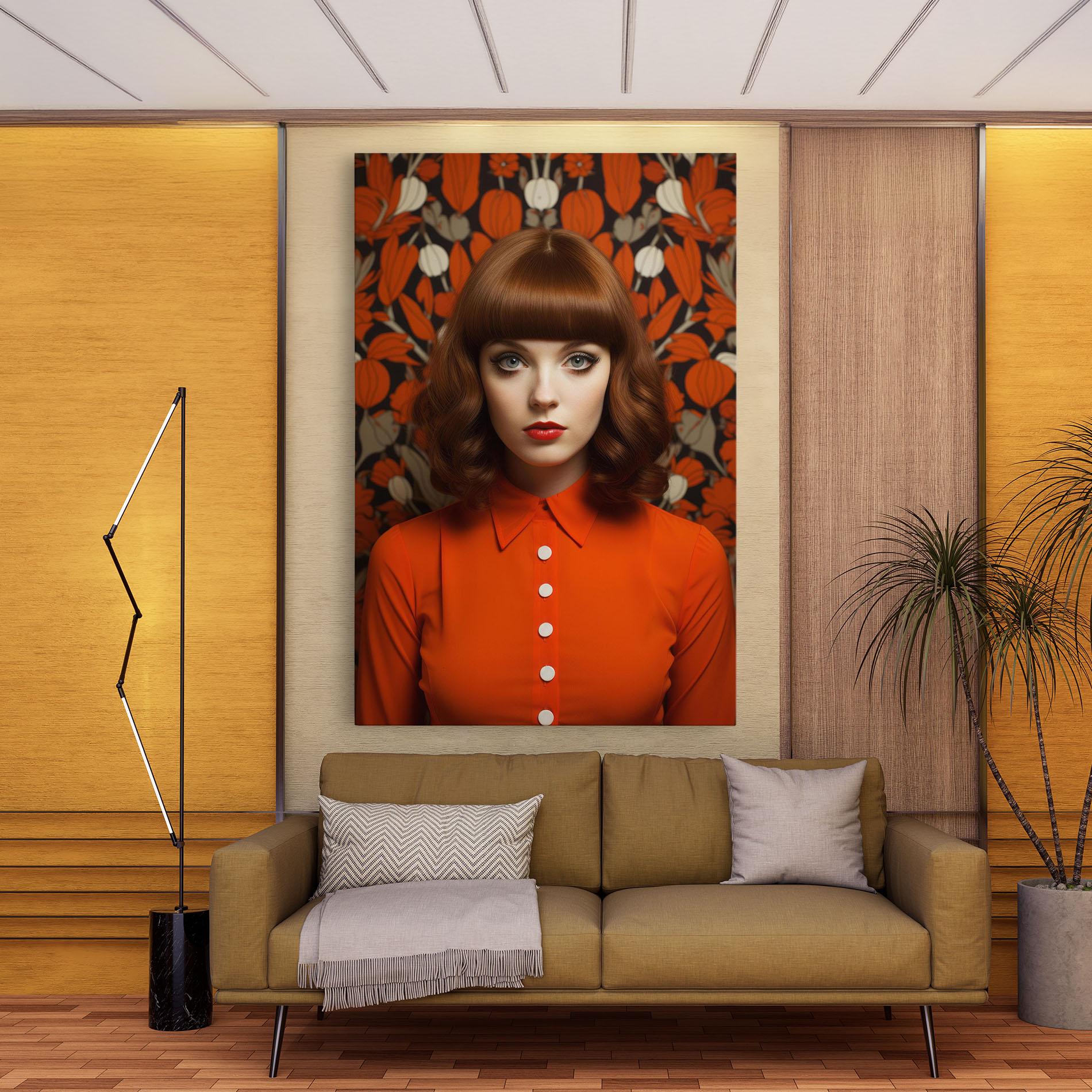 Tablou Canvas Orange Blouse Woman mockup 9