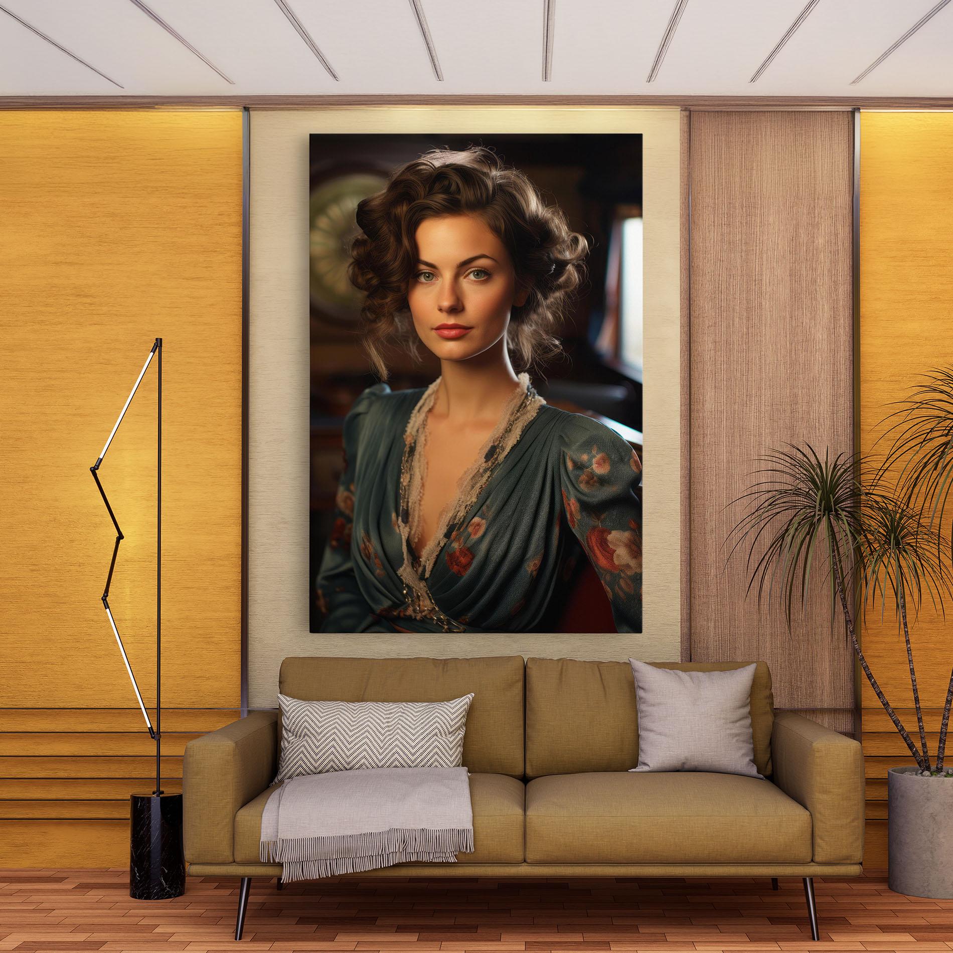 Tablou Canvas Pink Flowers Dress mockup 9