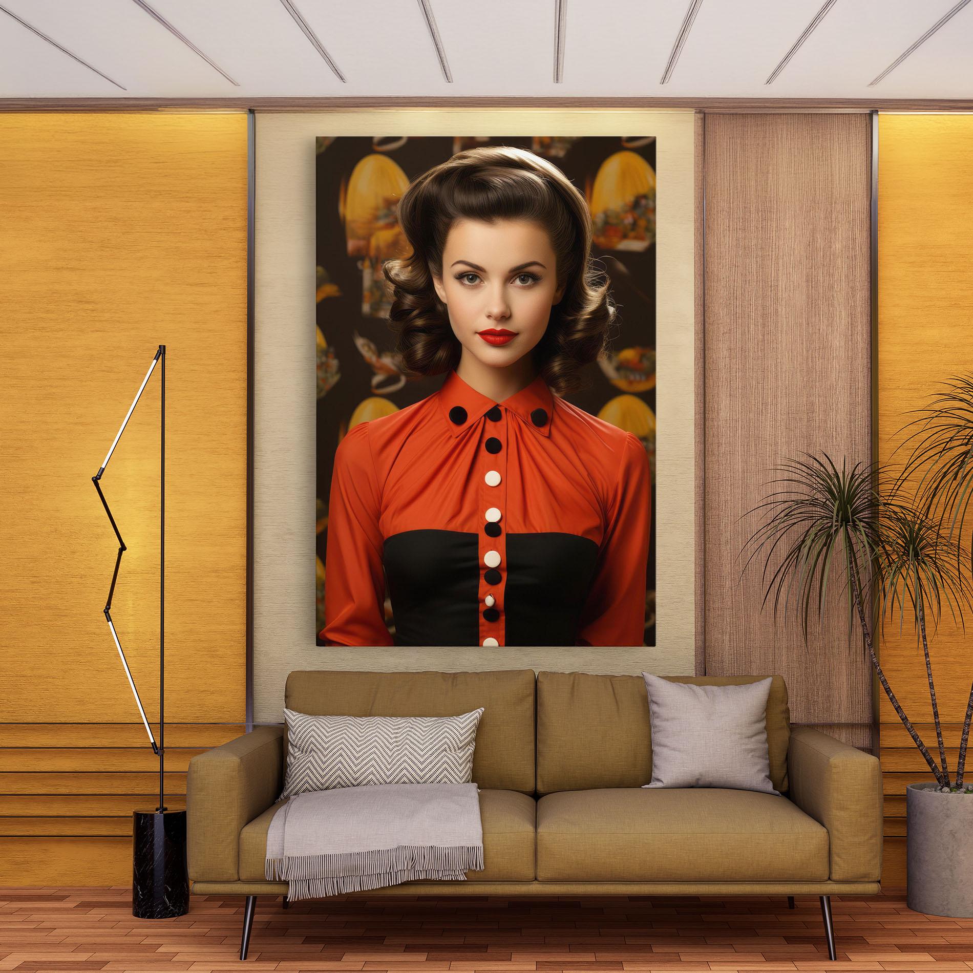 Tablou Canvas Vintage Red Black mockup 9