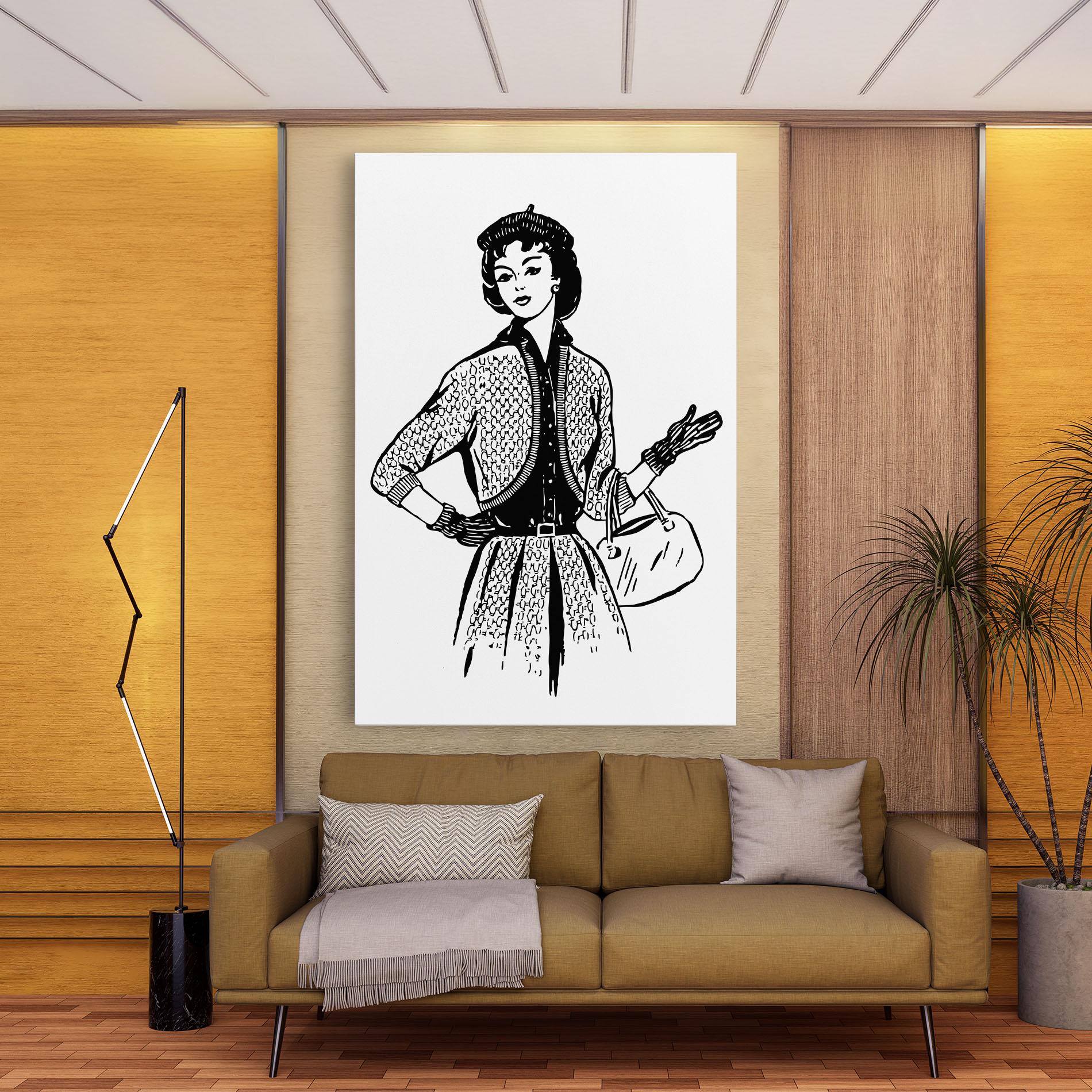 Tablou Canvas Vintage Woman Line mockup 9