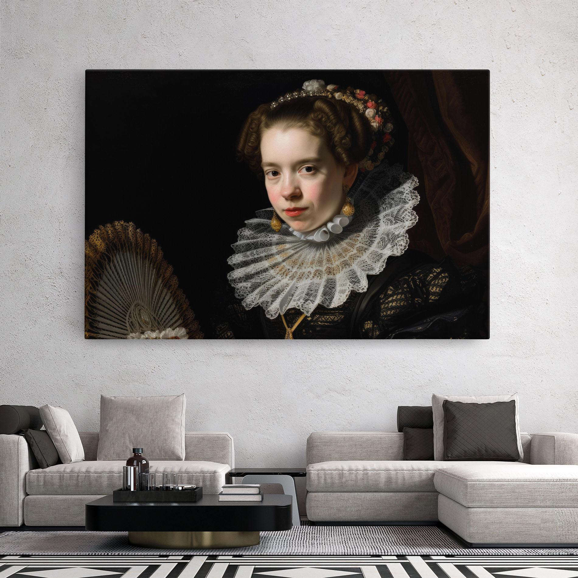 Tablou Canvas Baroque Lady Portrait mockup 2