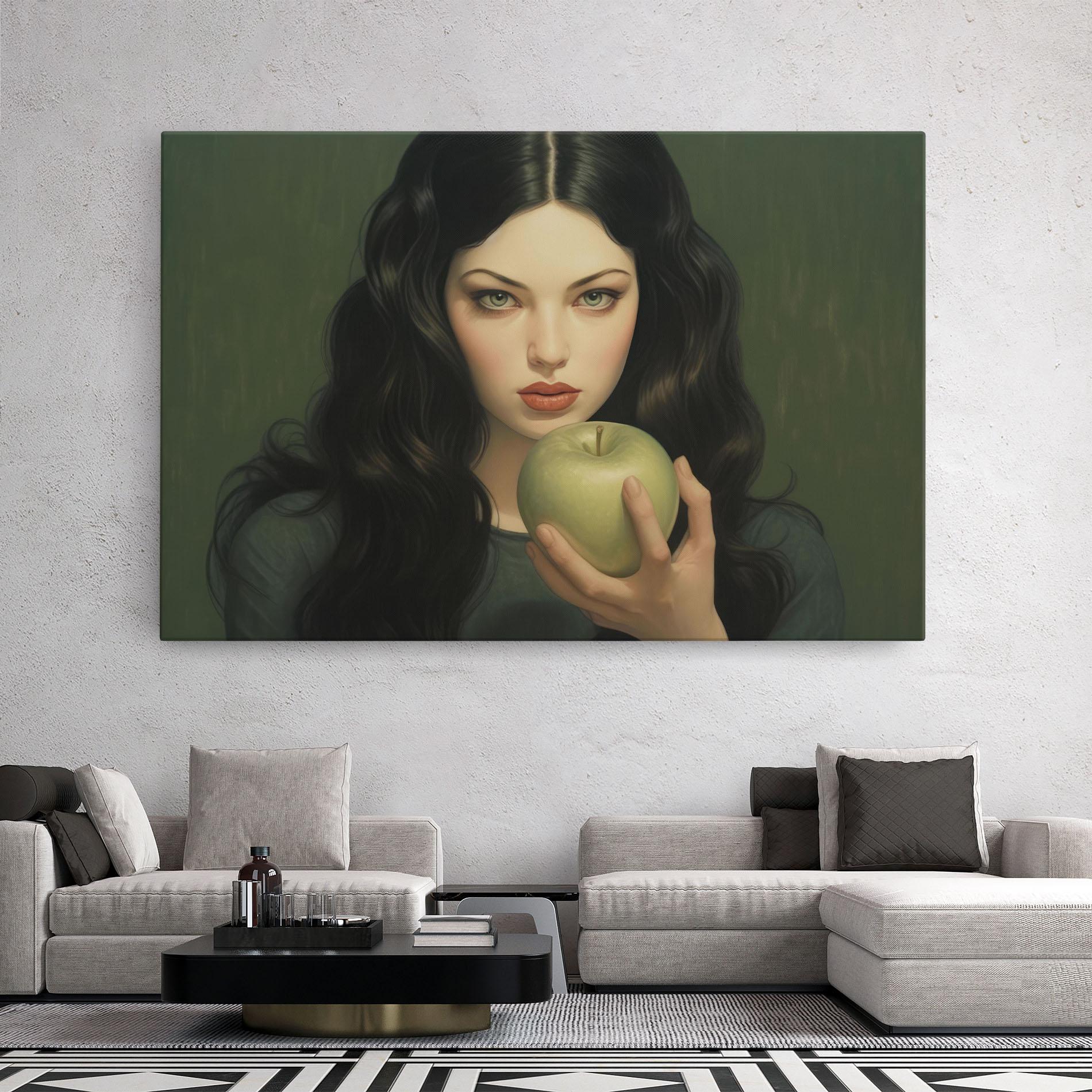 Tablou Canvas Green Apple Painting mockup 2