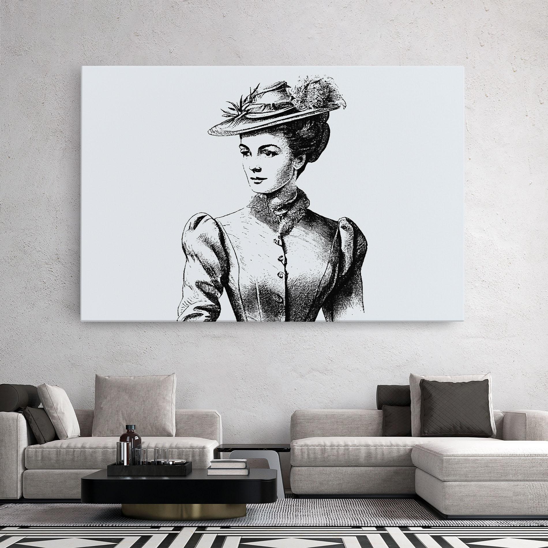 Tablou Canvas Noble Lady Hat mockup 2