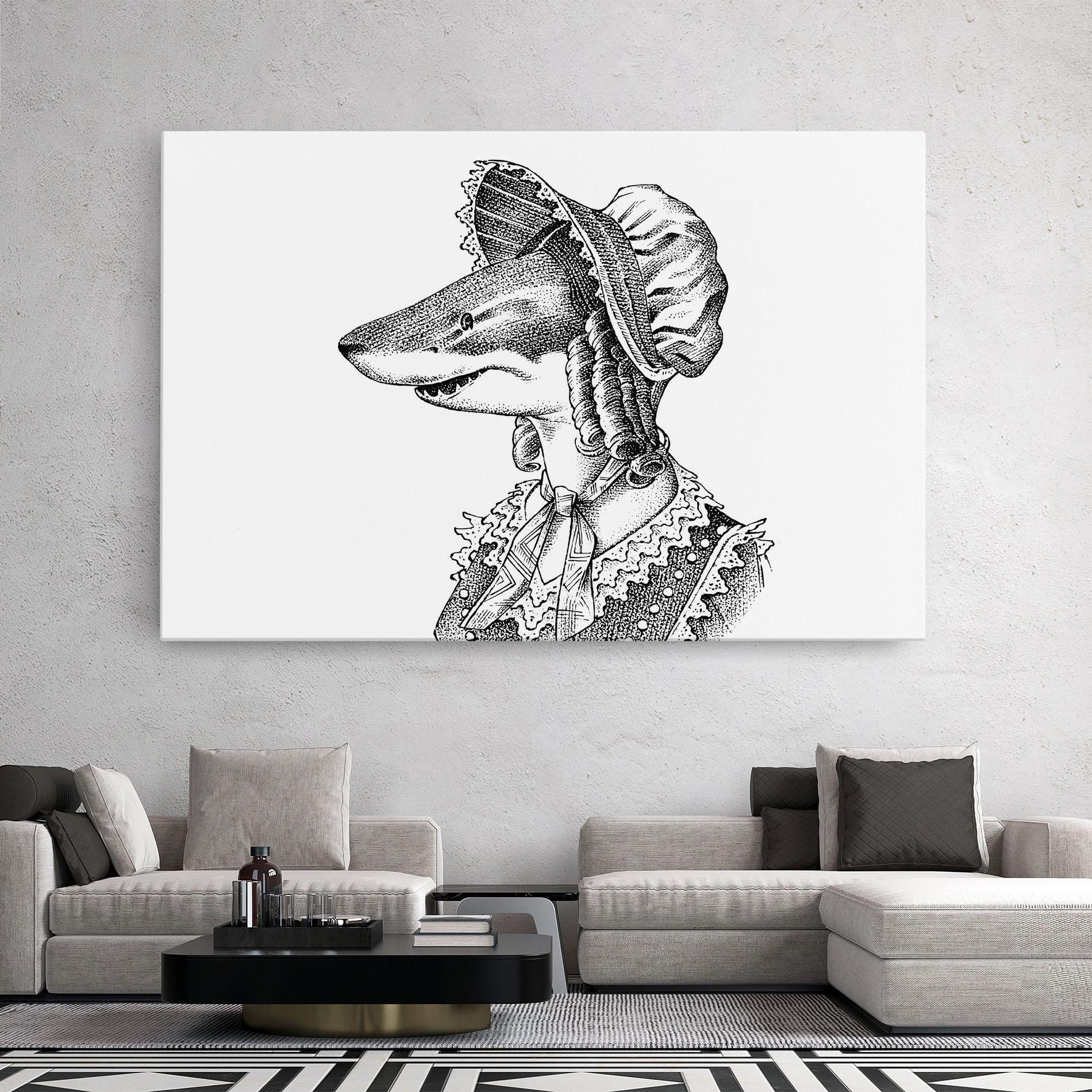 Tablou Canvas Vintage Shark mockup 2