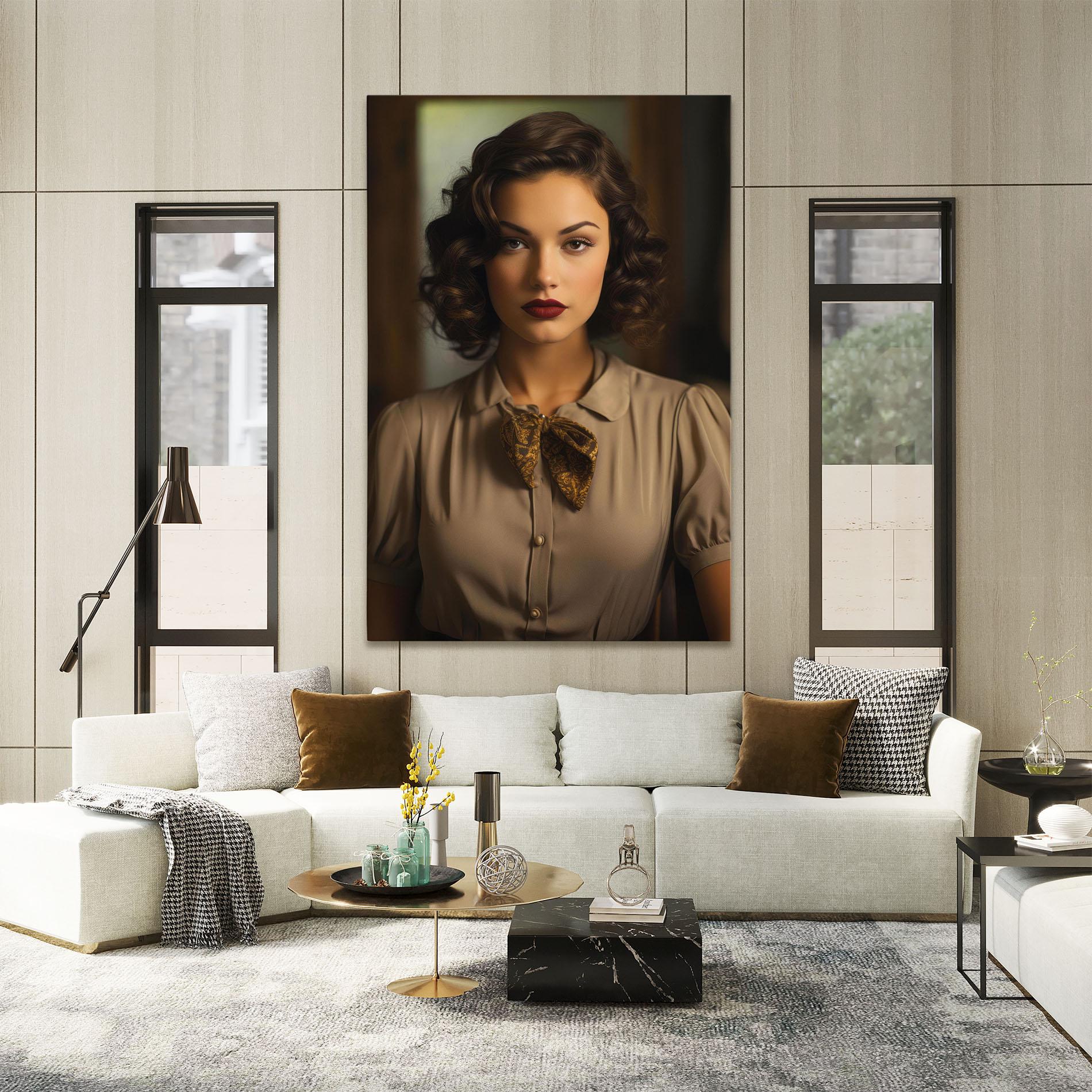 Tablou Canvas Beige Vintage Blouse mockup 2